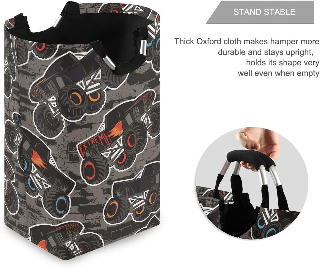 SusiyoMonster Truck Collapsible Laundry Basket for Storage and Organization