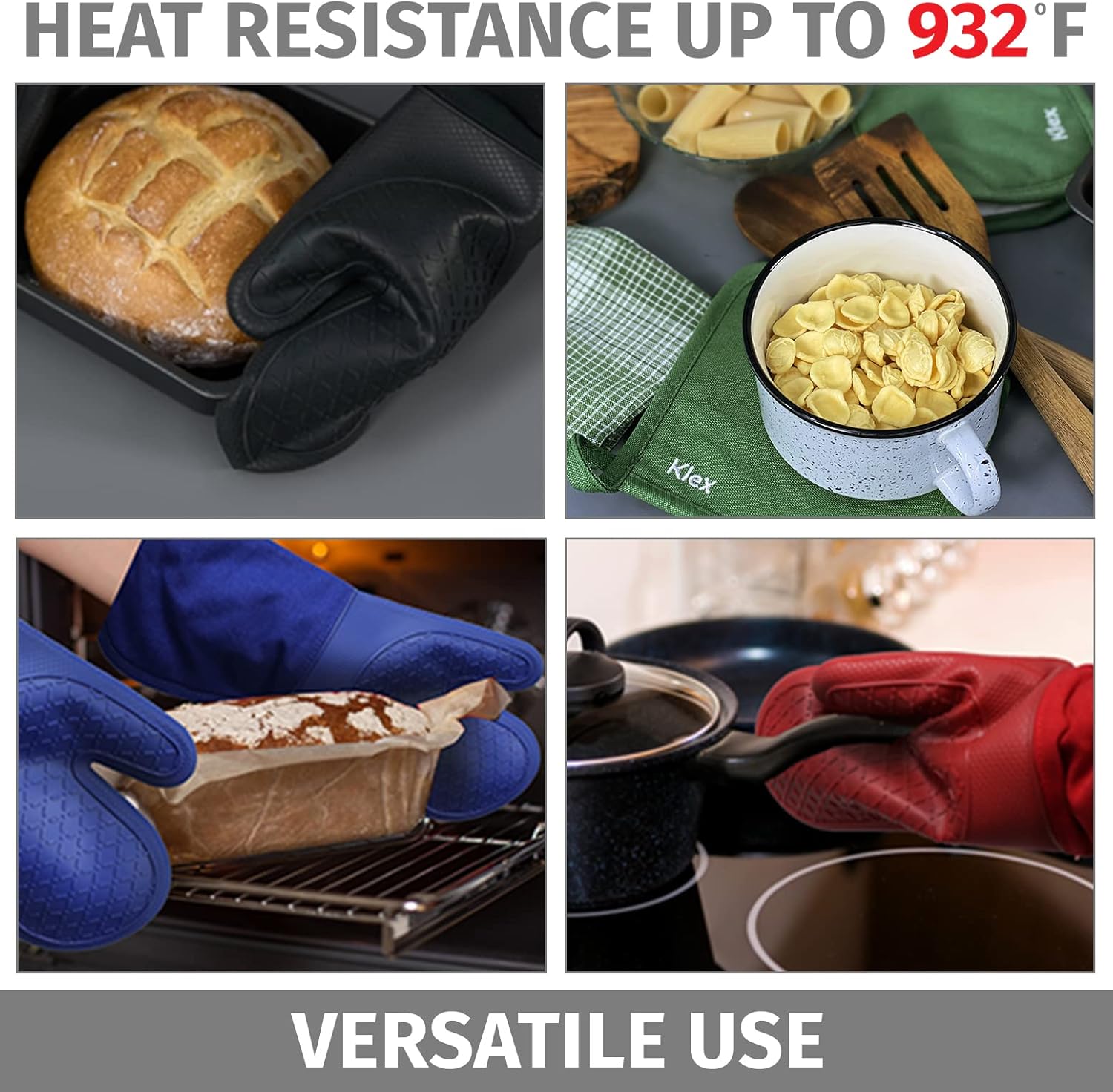 Klex Silicone Oven Mitts 932F