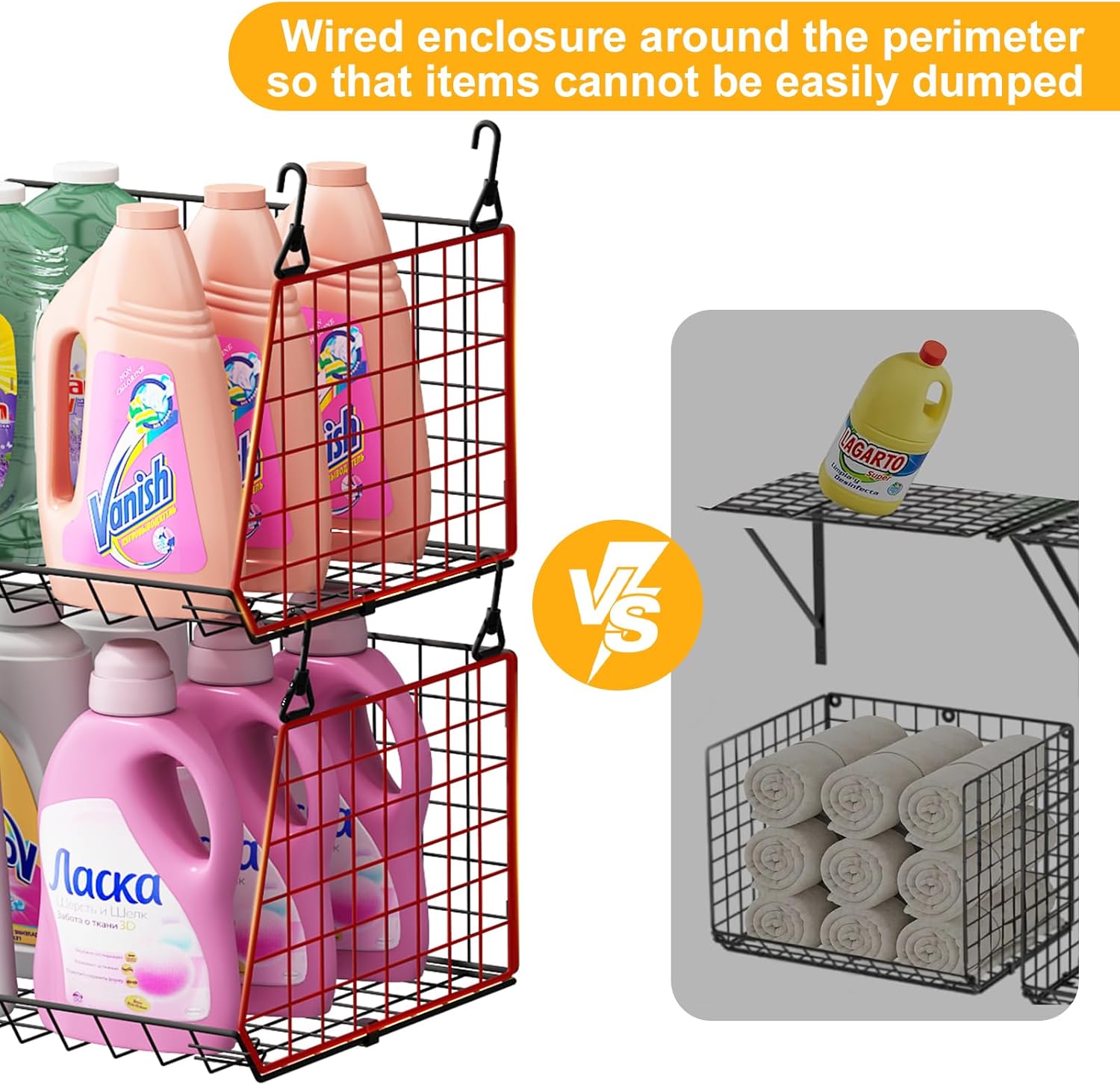 4-Pack Hanging Laundry Organizer