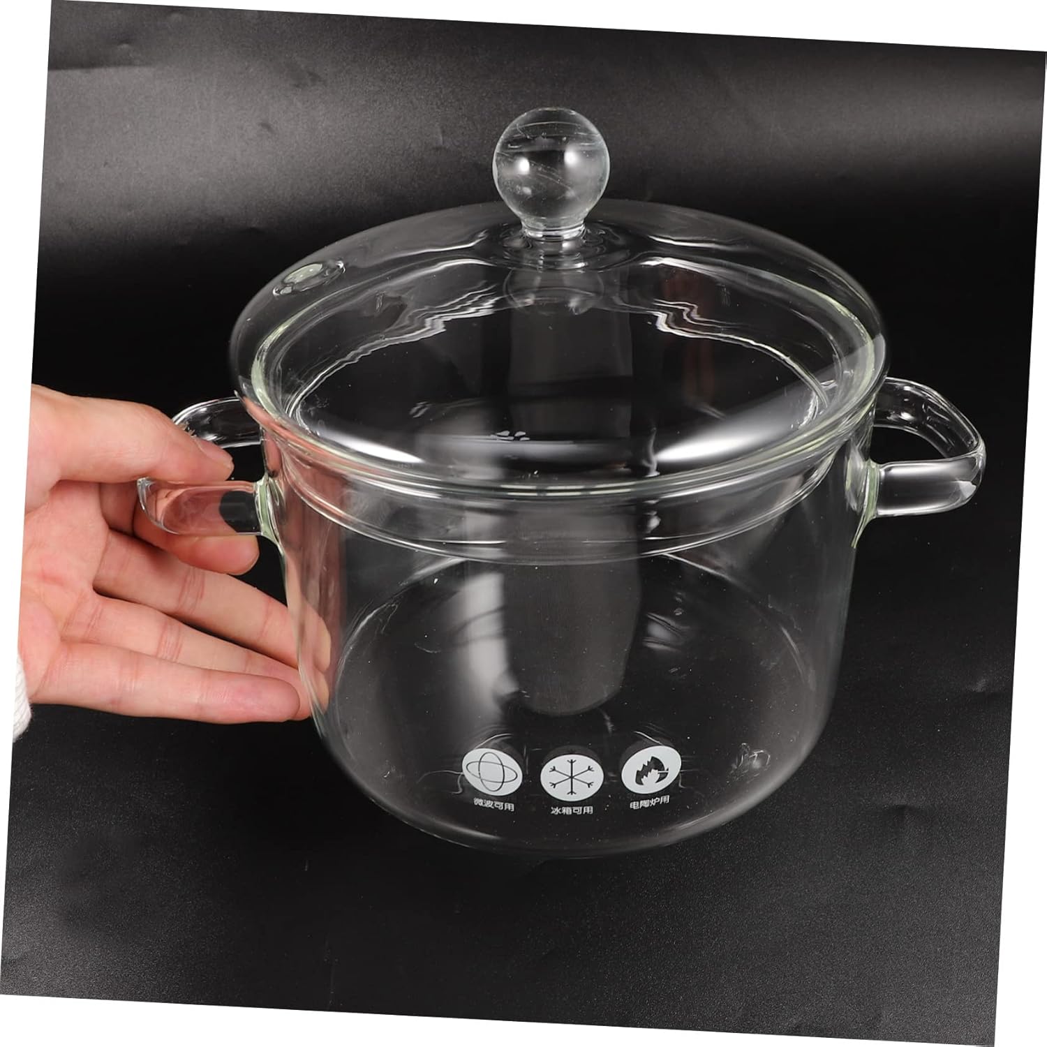 High Borosilicate Glass Soup Pot with Lid