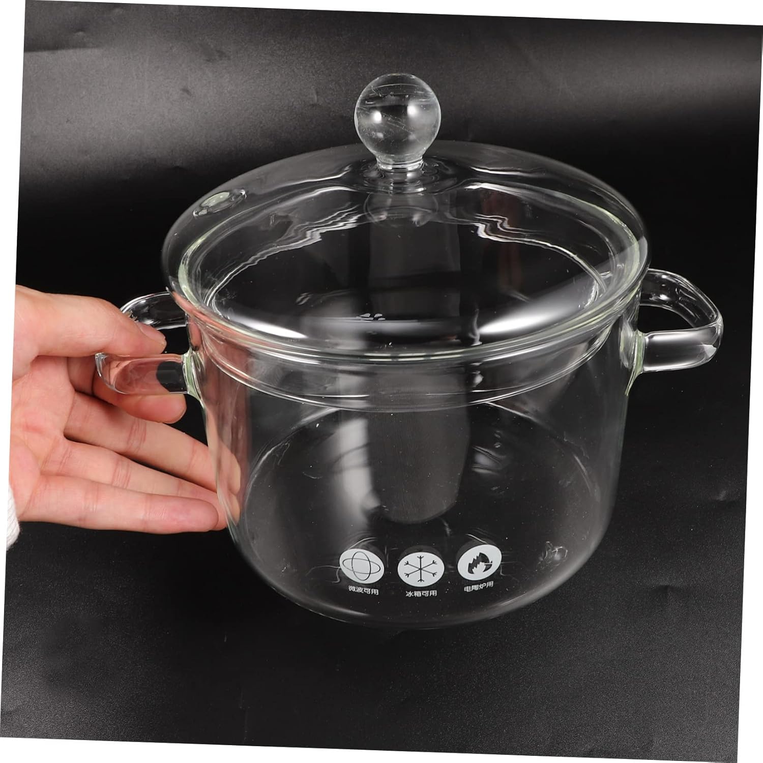 STOBAZA High-Borosilicate Glass Stew Pot with Lid