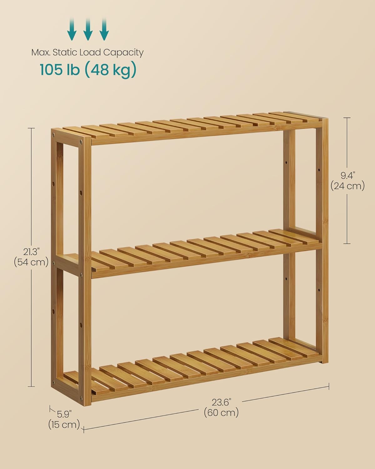 Bamboo Standing Shelf for Bathroom More