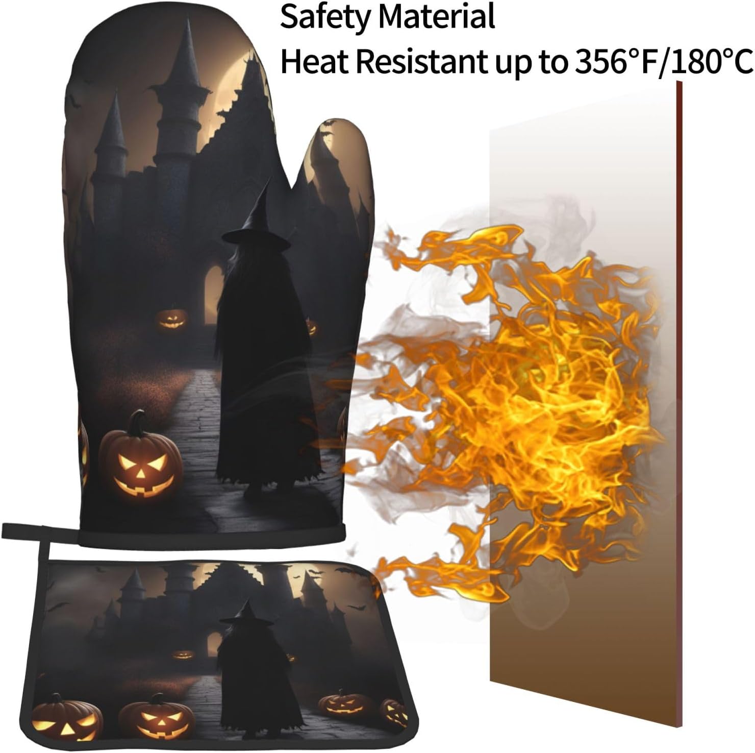Halloween Goth 1 Heat-Resistant Oven Gloves Set