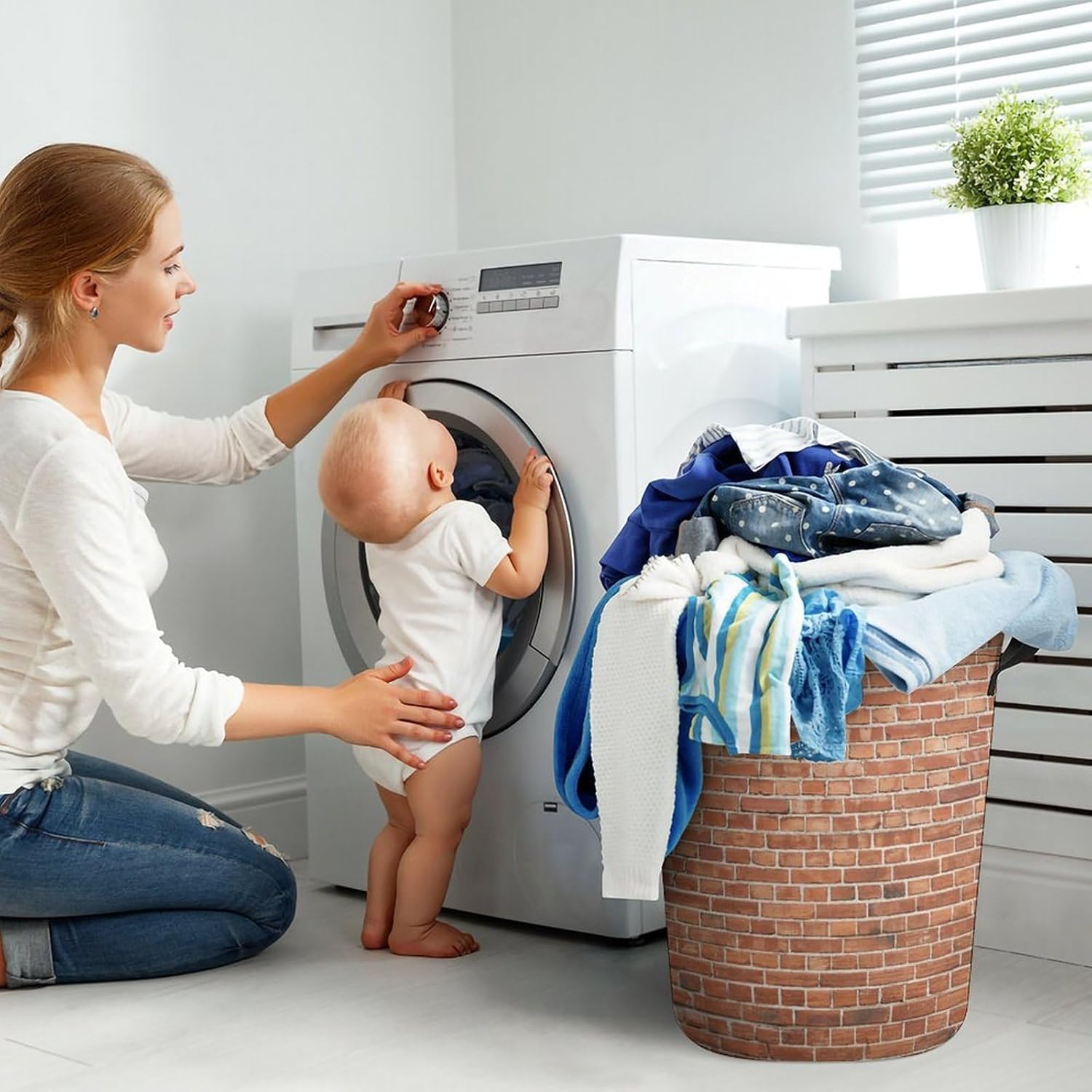 All-In-One Red Brick Water Resistant Laundry Bin