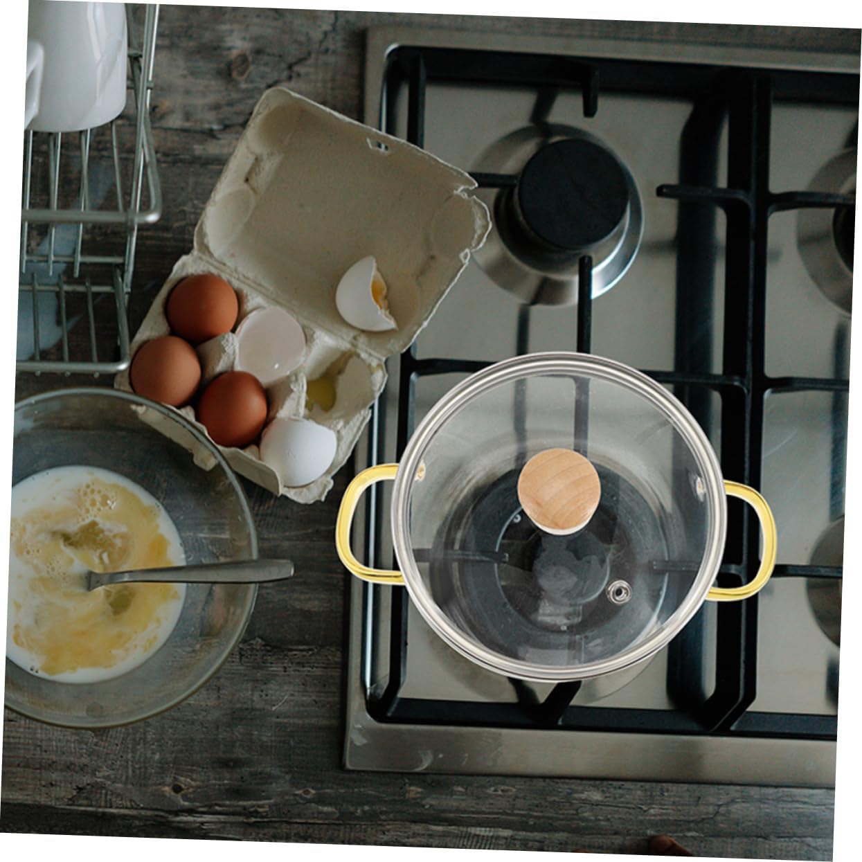 Sturdy Glass Stockpot with Lid 1600ml