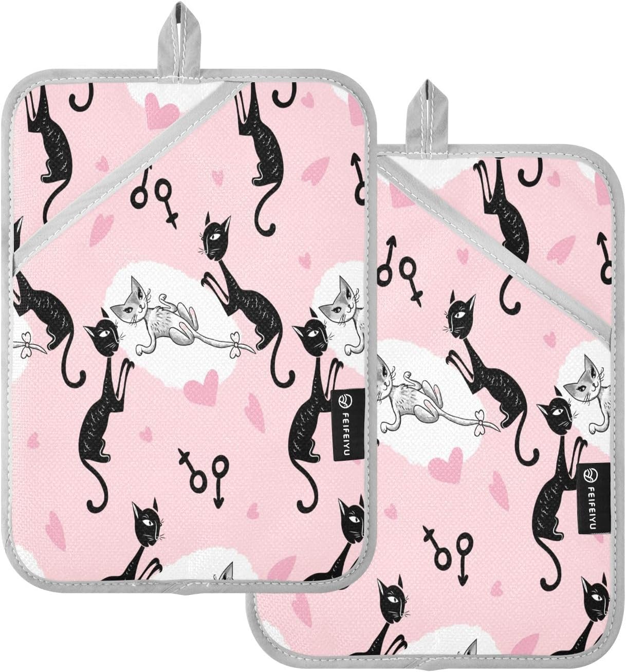 Pair of Heat-Resistant Oven Mitts for Baking Cooking