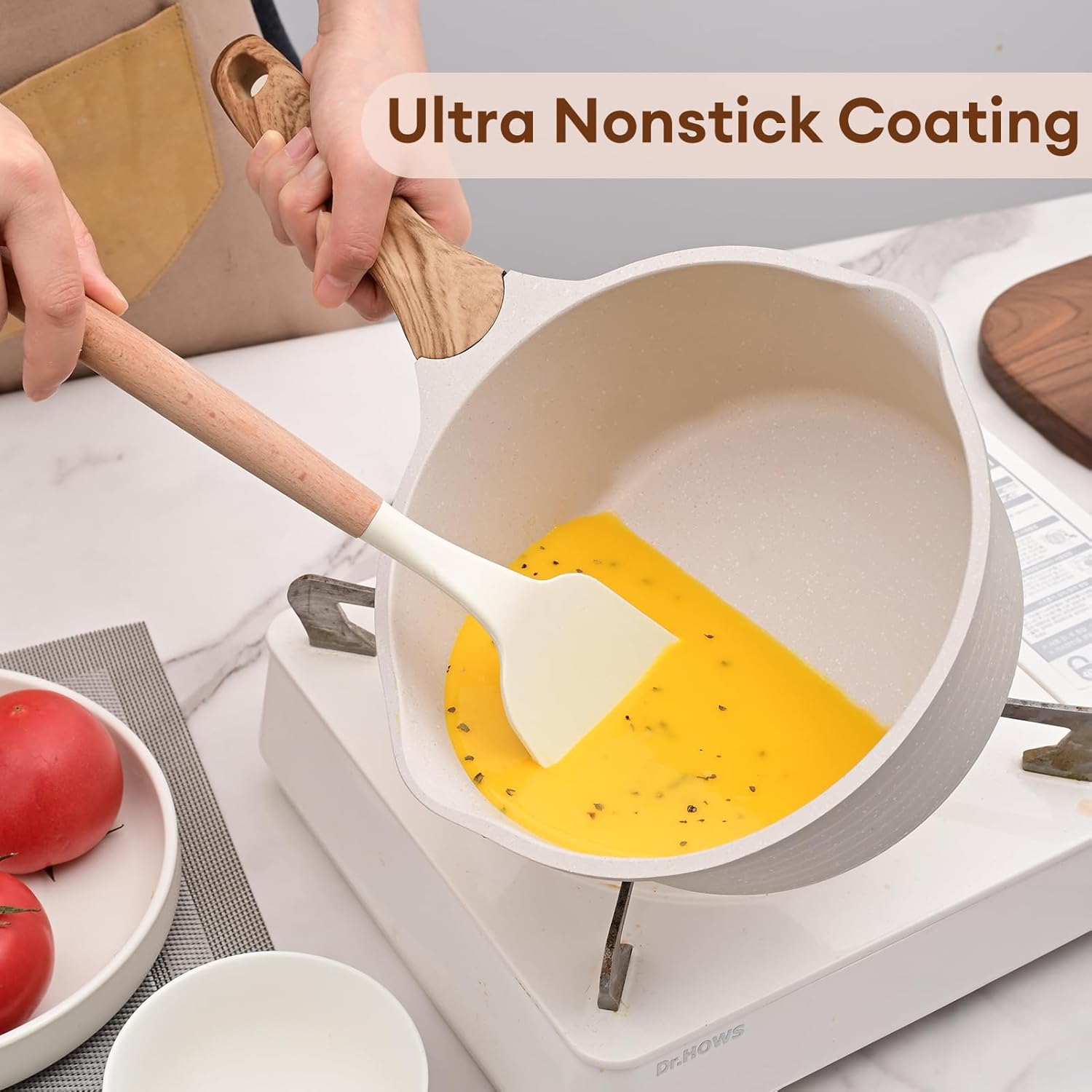 JEETEE 15 Quart Nonstick Saucepan with Steamer Basket PFOA-Free Heat-Resistant