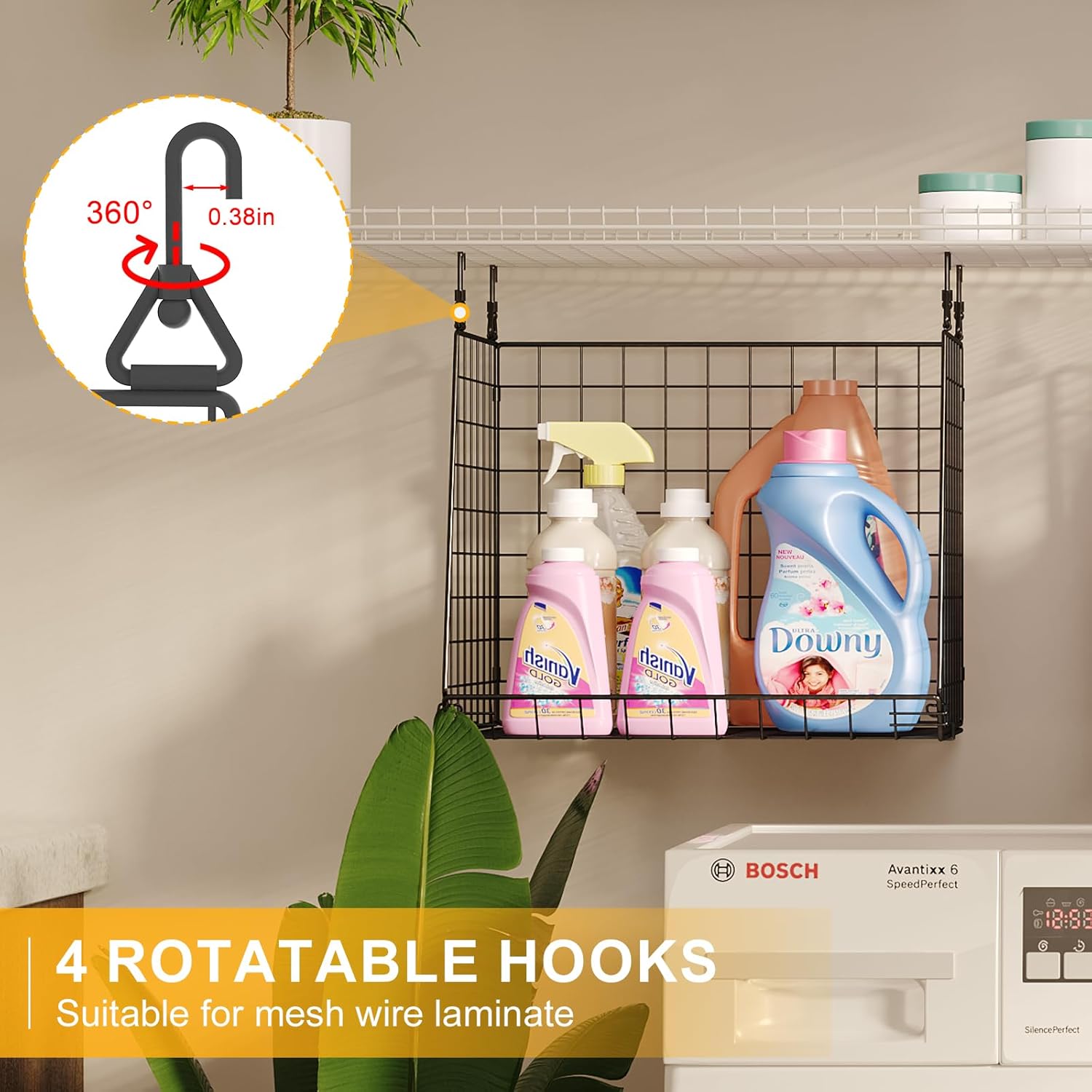 4-Pack Hanging Laundry Organizer