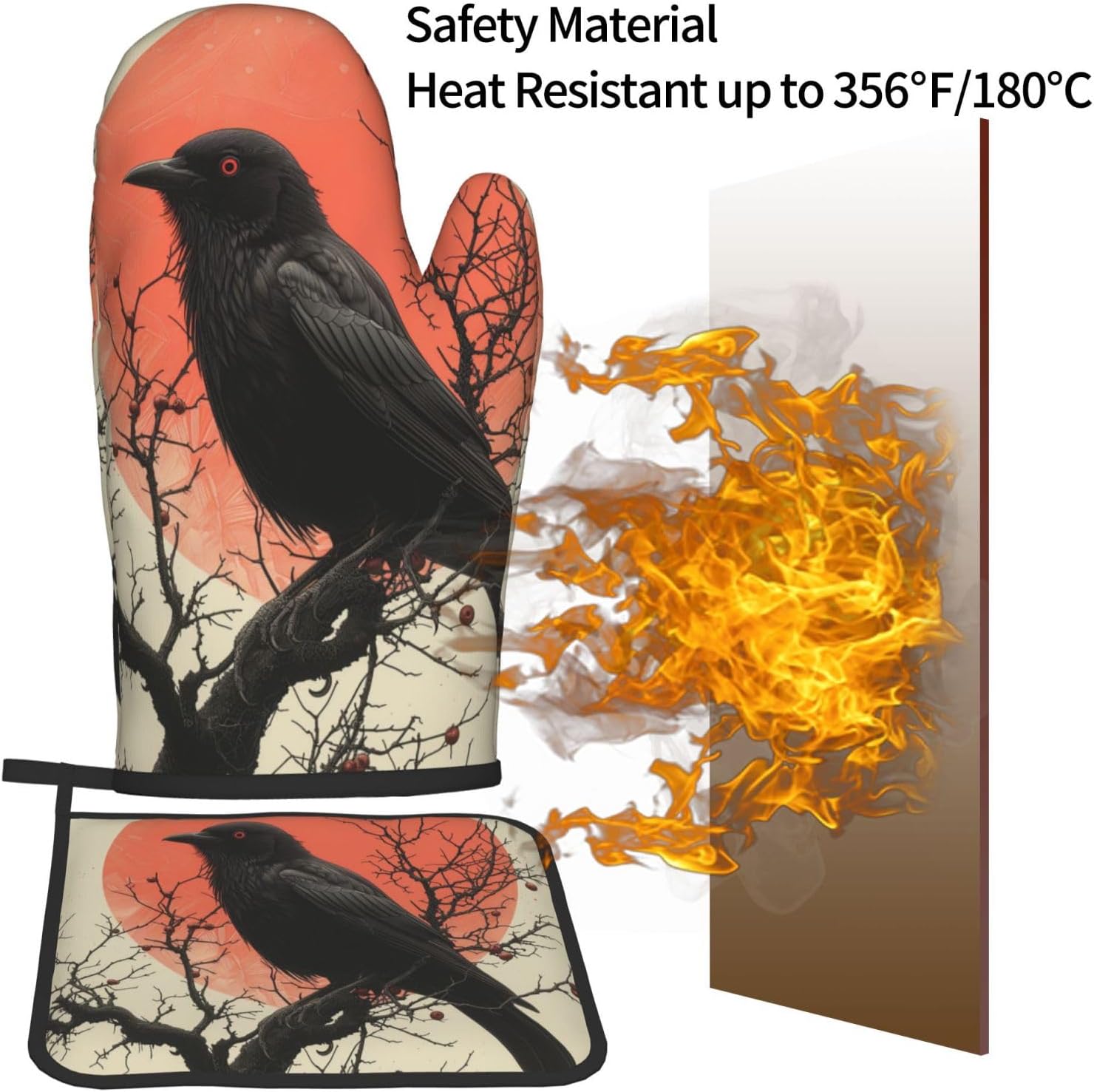 Vivid Halloween Oven Mitts Set