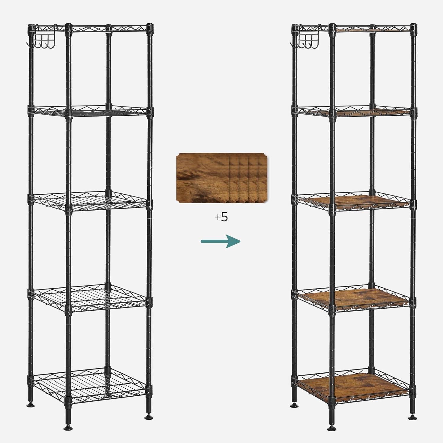 Stylish 5-Tier Bathroom Shelf for Small Spaces