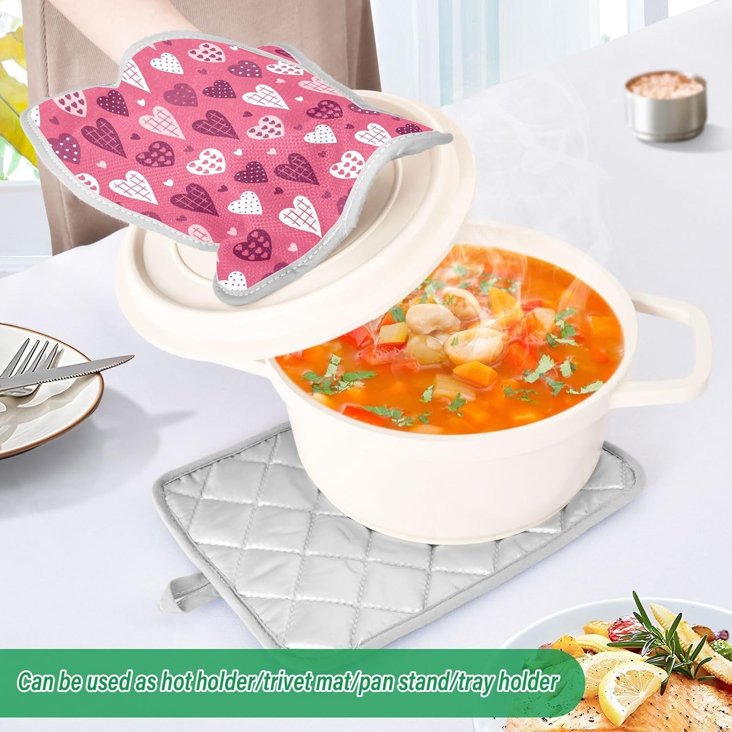 Kcldeci 2 Pack Heat Resistant Oven Mitts Potholders