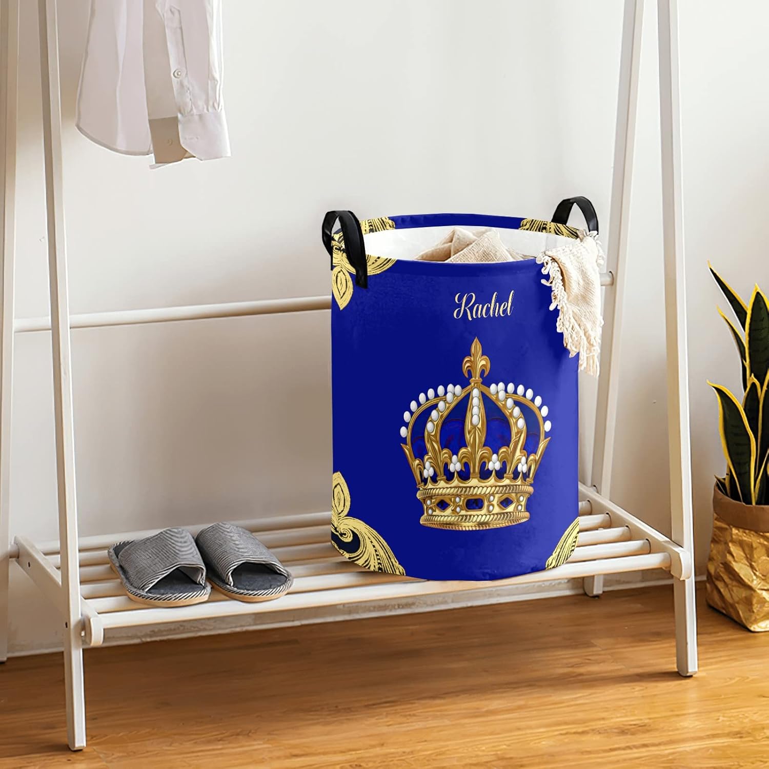 Joyestore Jewelry Prince Crown Blue Rope Laundry Basket