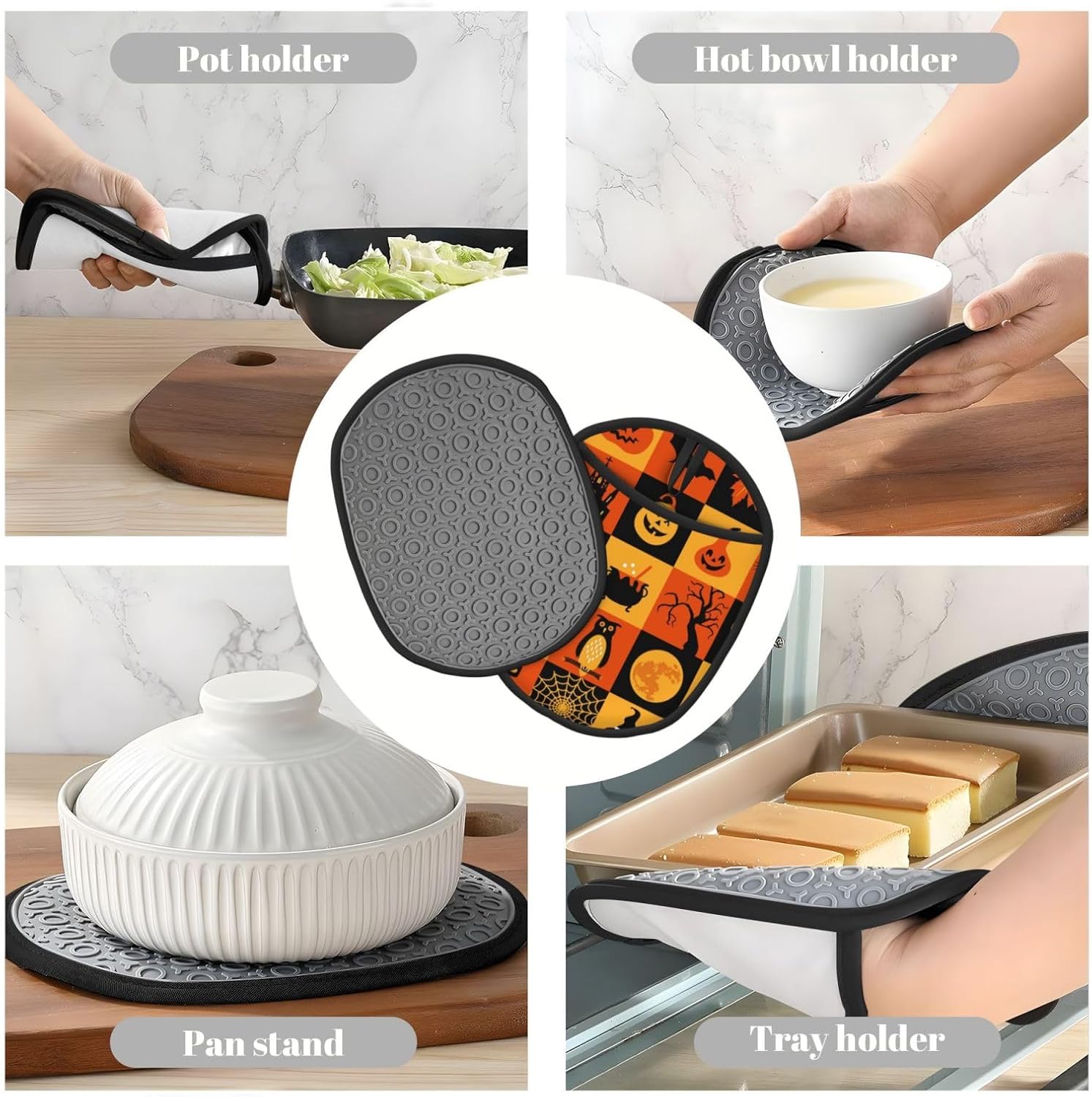 insulated oven mitts Halloween-themed