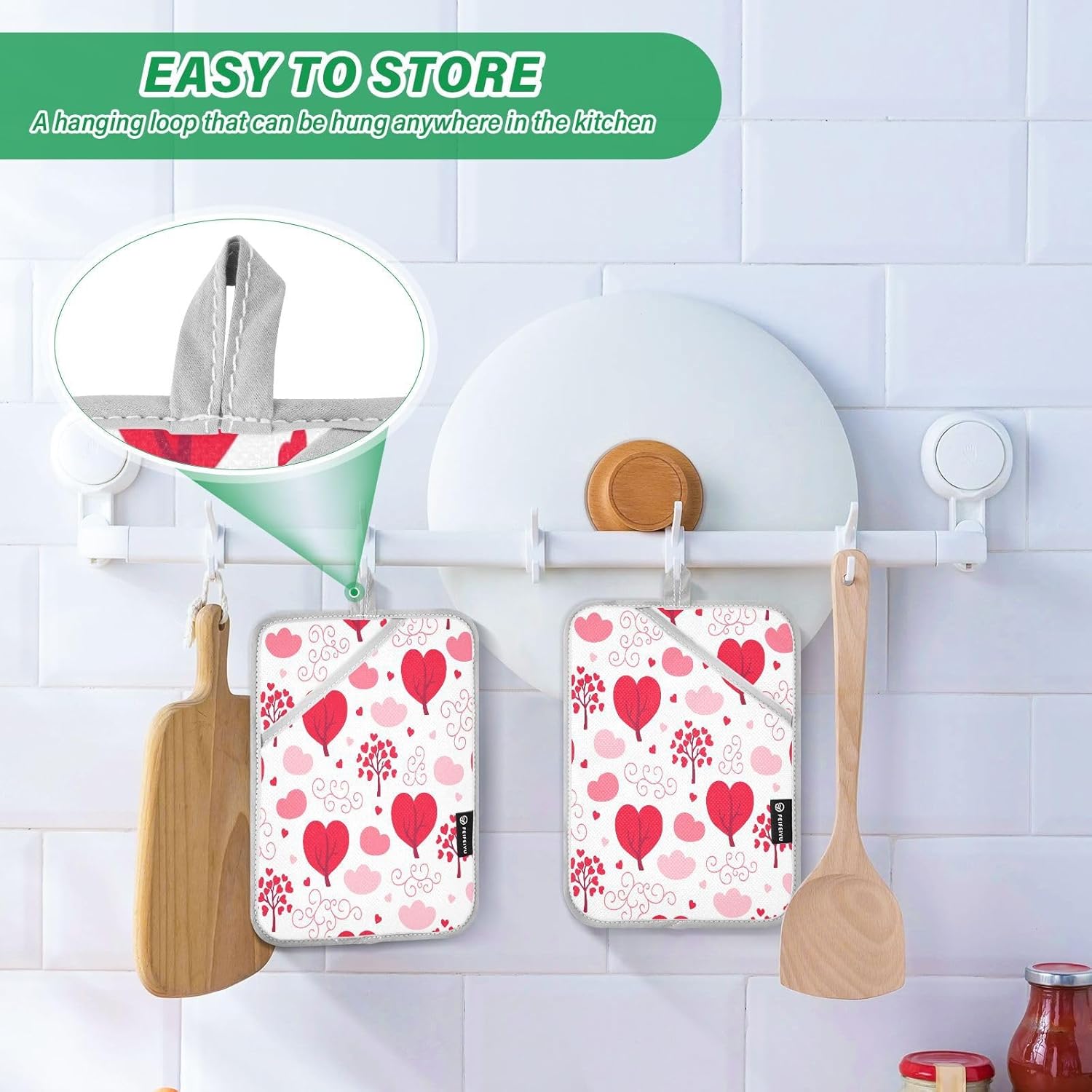 Kcldeci Valentine Seamless Pattern Potholders