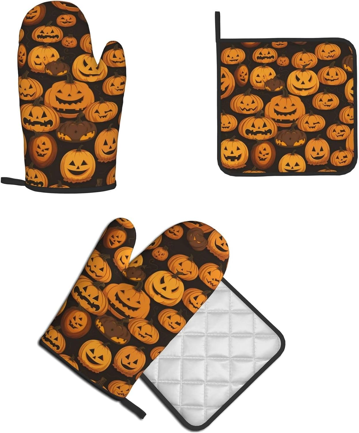XHHRRDNZ Halloween pumpkin Oven Mitts Set of 2