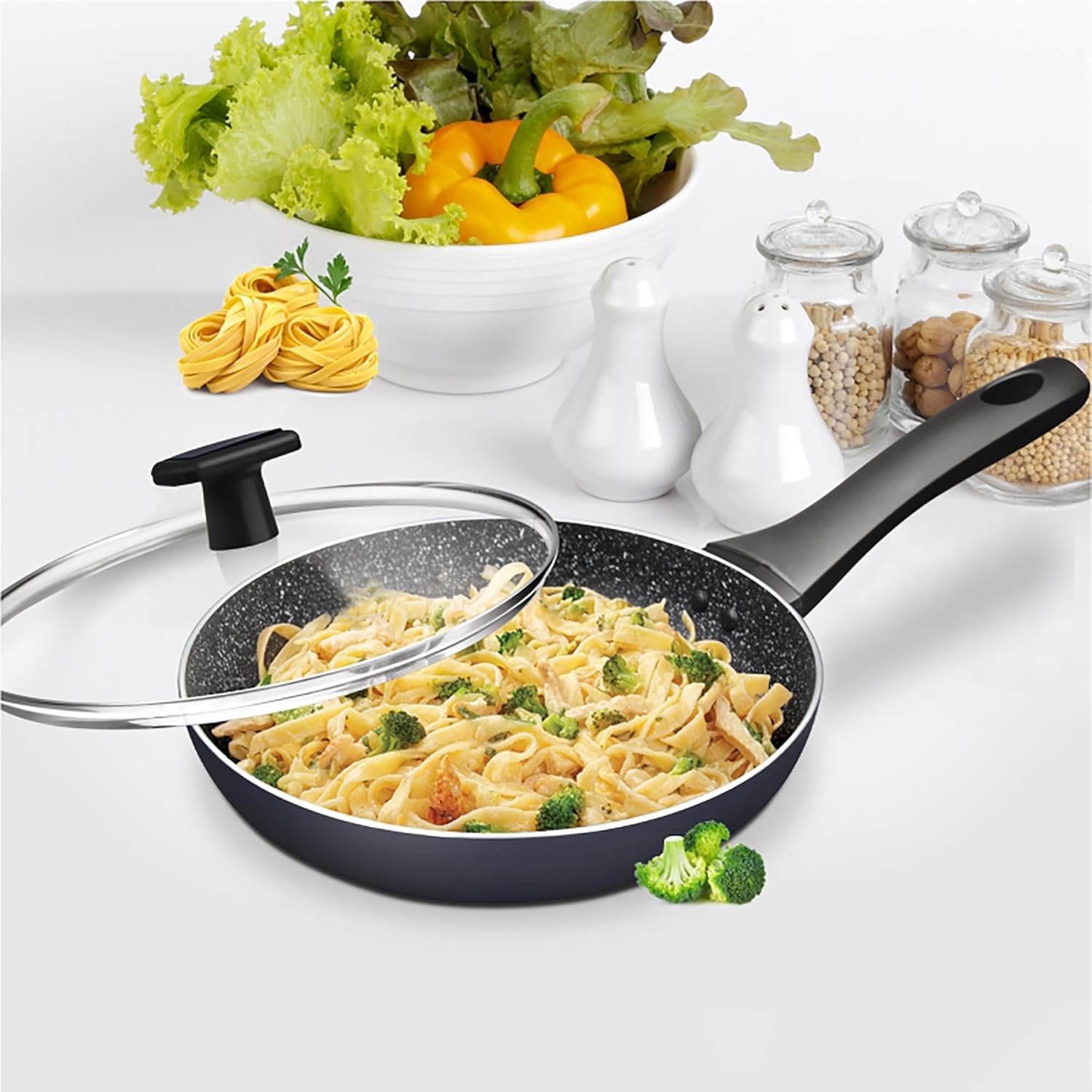 MILTON Pro Cook 8-inch Nonstick Frying Pan with Lid