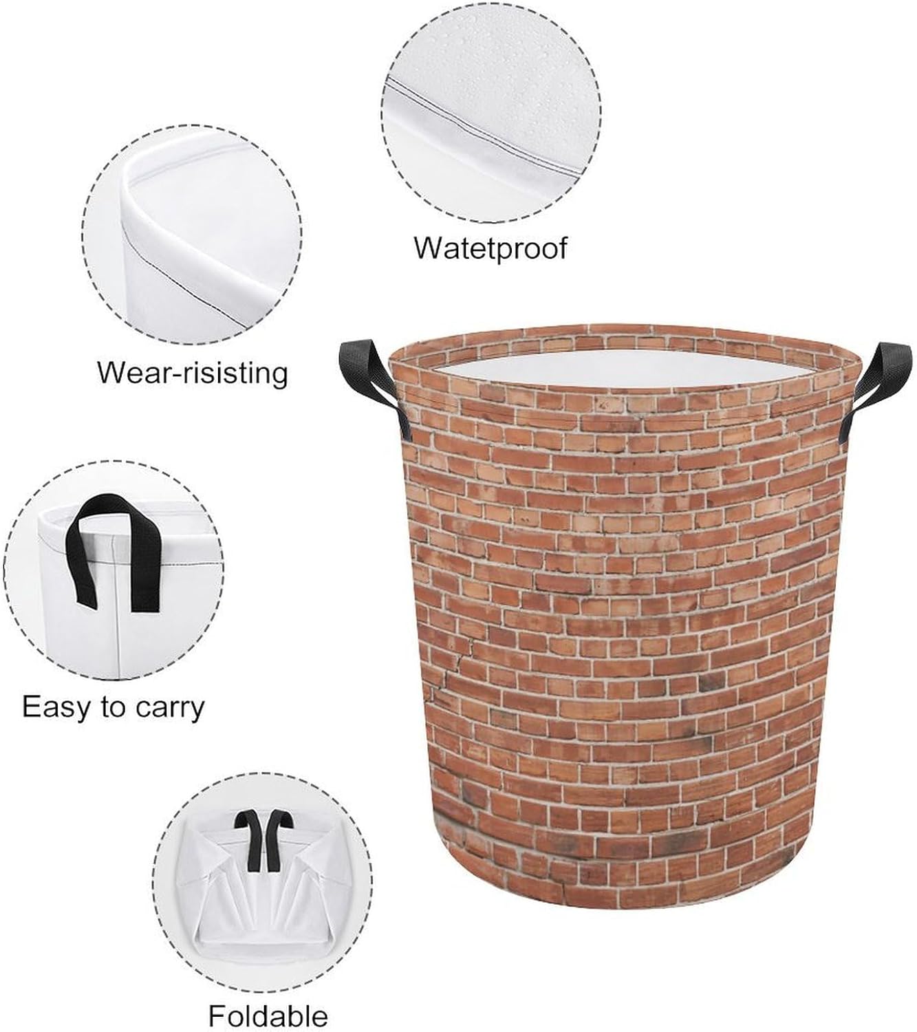 All-In-One Red Brick Water Resistant Laundry Bin