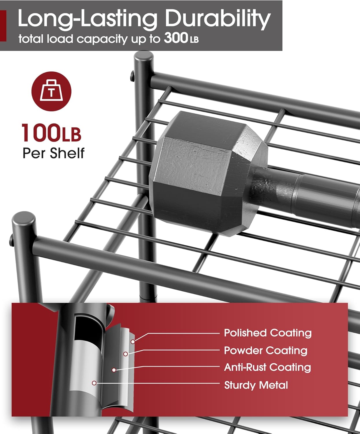 Sturdy Metal Storage Shelf