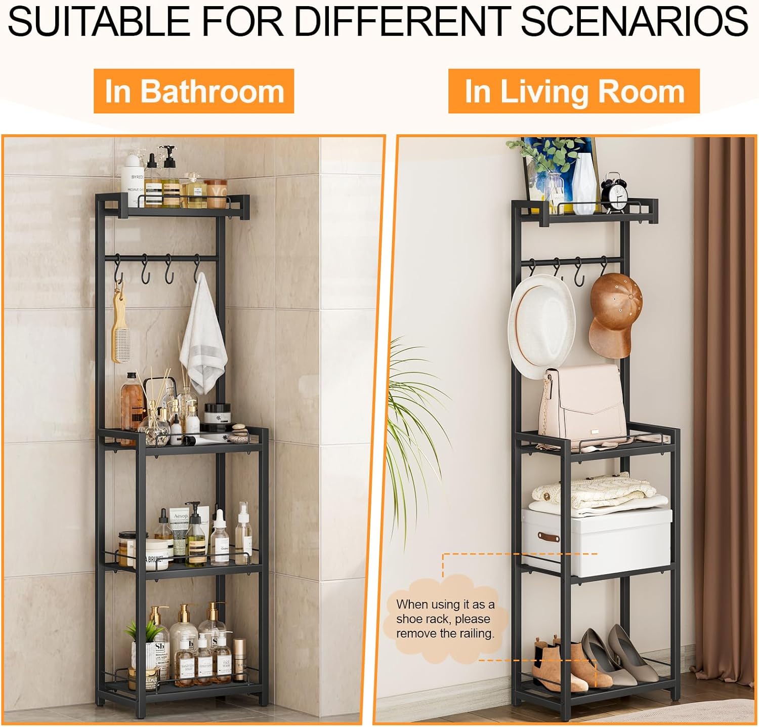 4-Tier Storage Rack Simple Practical Bathroom Organizer