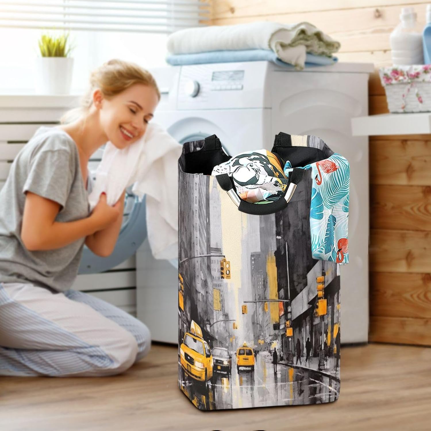 Kigai Collapsible Laundry Basket with Handles - Large Waterproof Organizer for artery