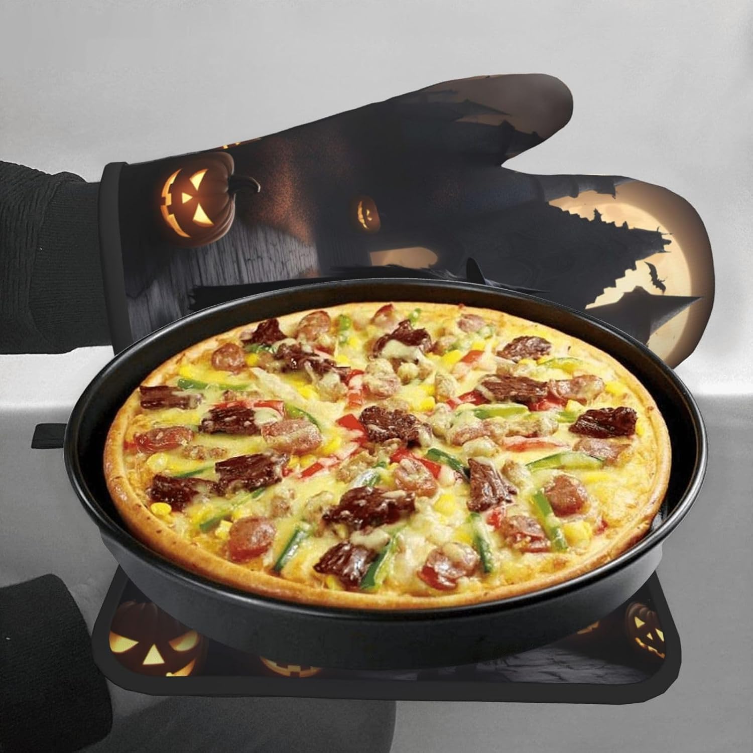 Halloween Goth 1 Heat-Resistant Oven Gloves Set