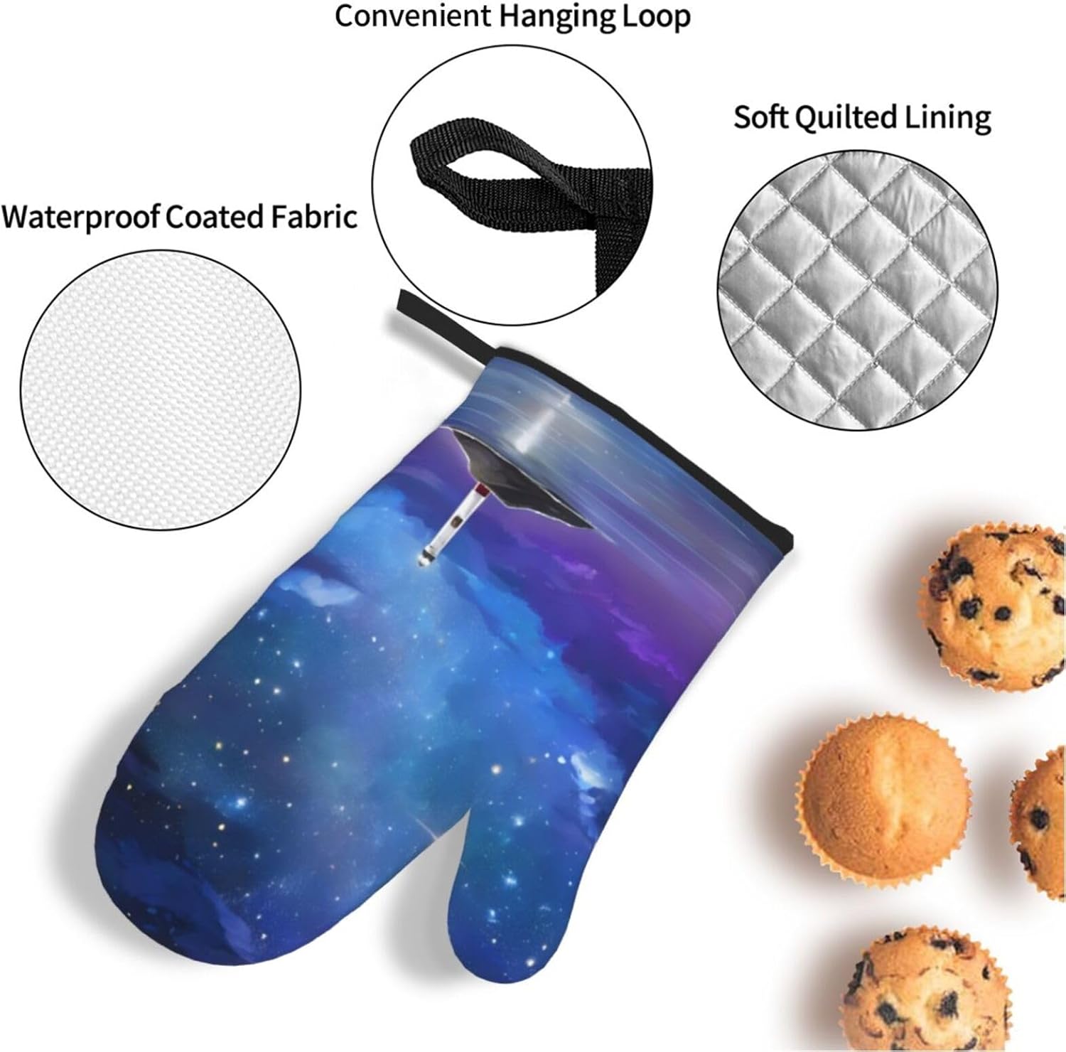 Northern Lights Oven Mitts Pot Holders Heat-Resistant and Durable Cooking Essentials