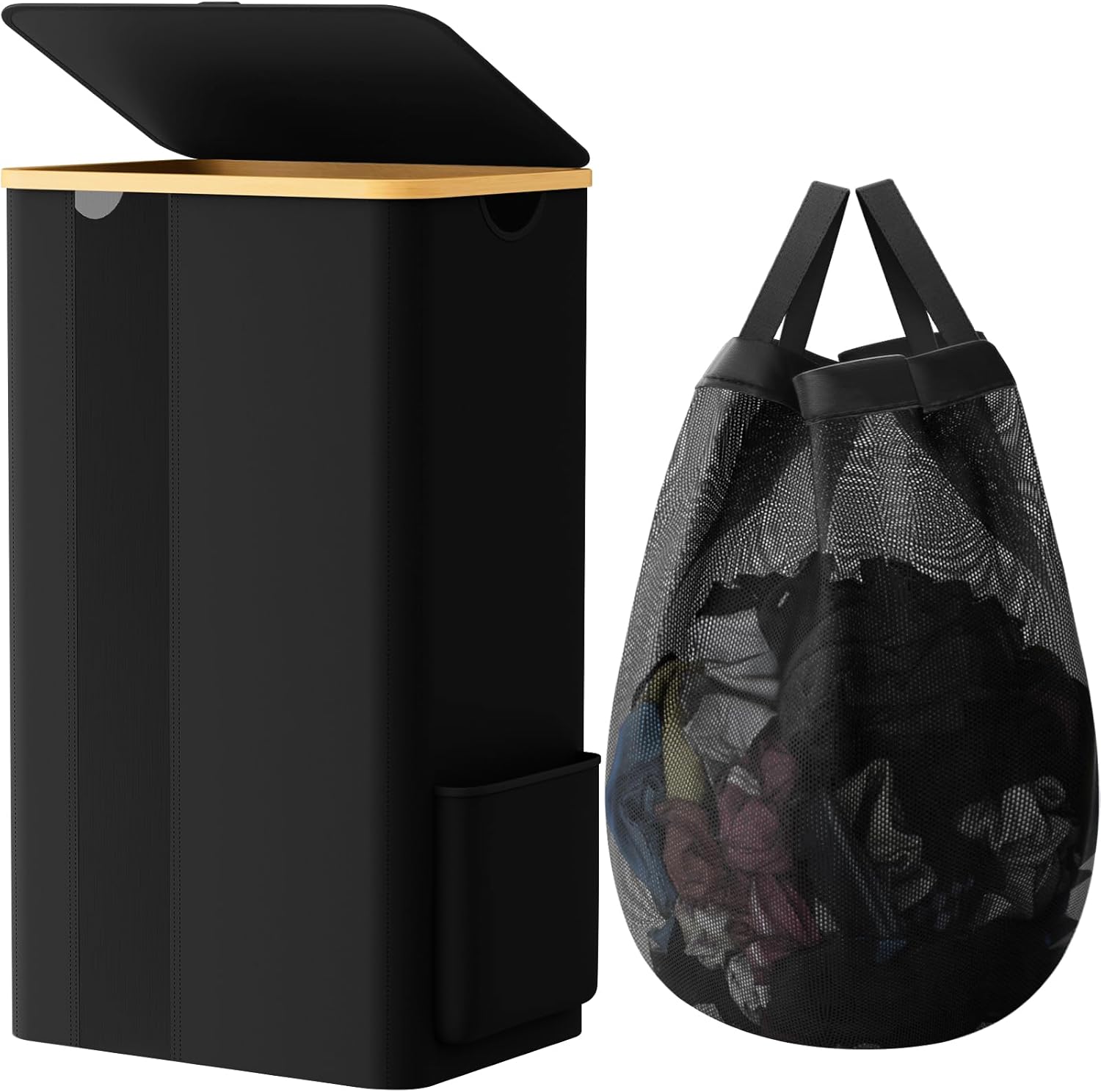 SpaceTrove Large Laundry Basket with Lid 100L Capacity