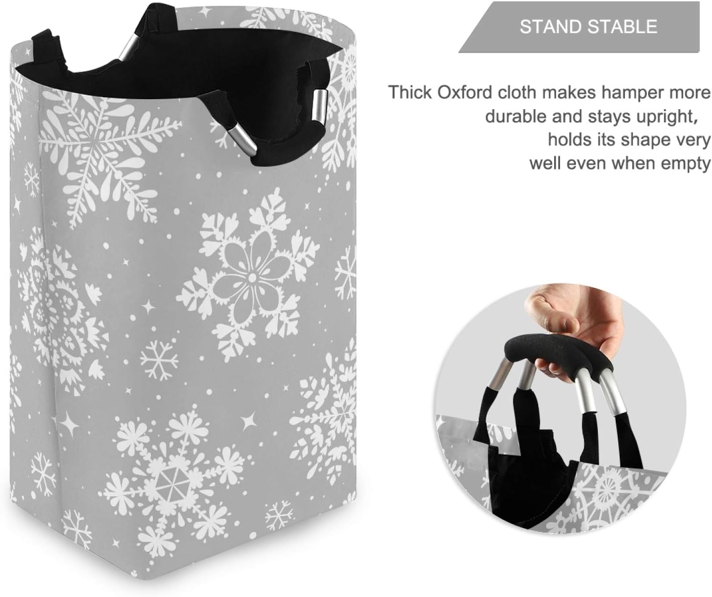 SUSIYO Winter Laundry Basket with Snowflakes Design