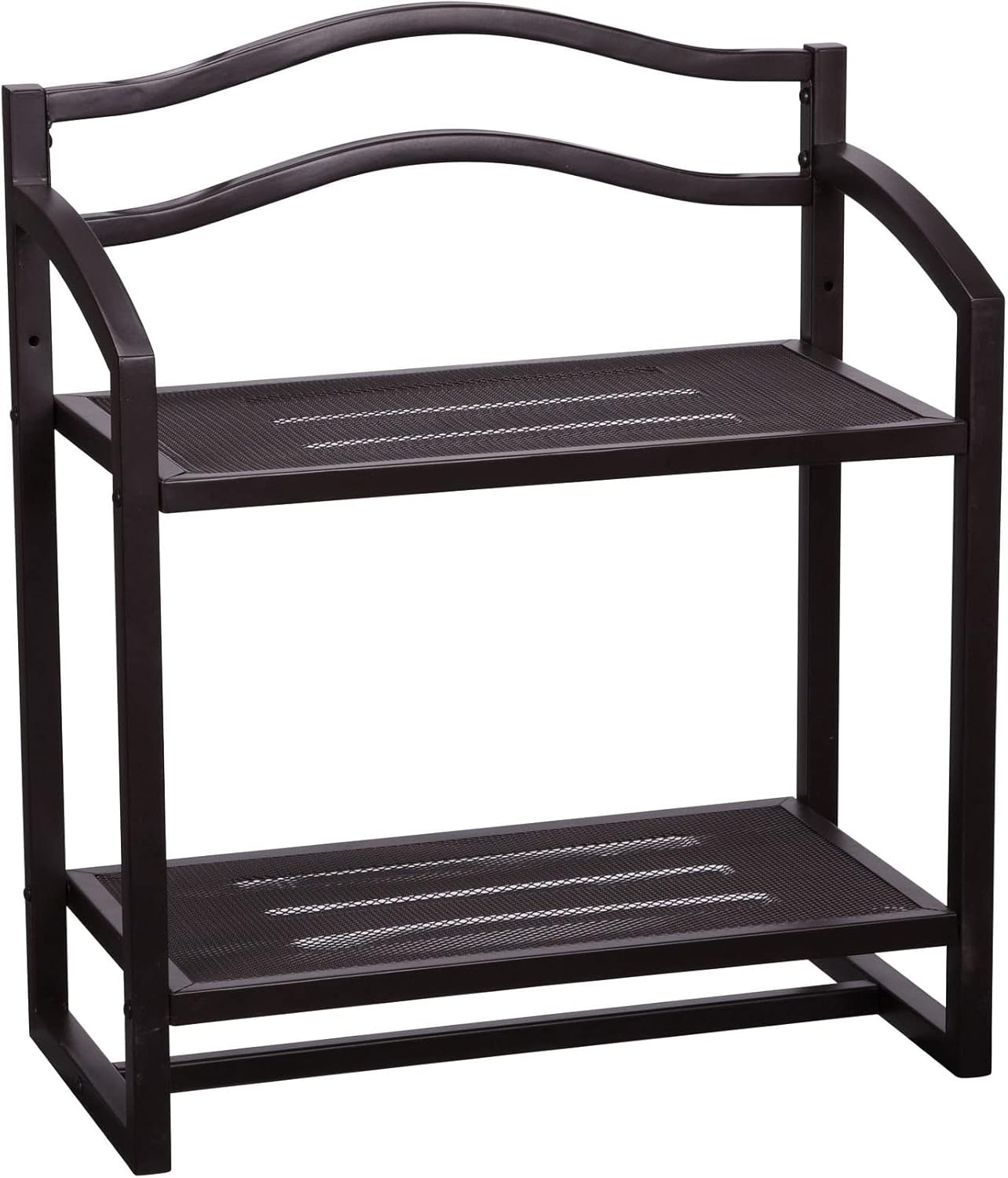 Household Essentials 2-Tier Metal Wall Mount Bathroom Storage Rack Espresso Brown