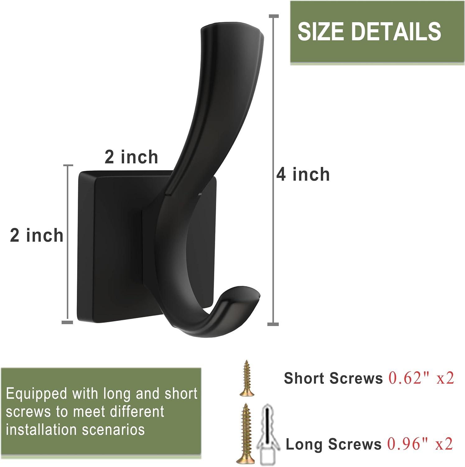 TOFIIGREM 3 PACK BLACK TOWEL HOOKS STURDYB Kind