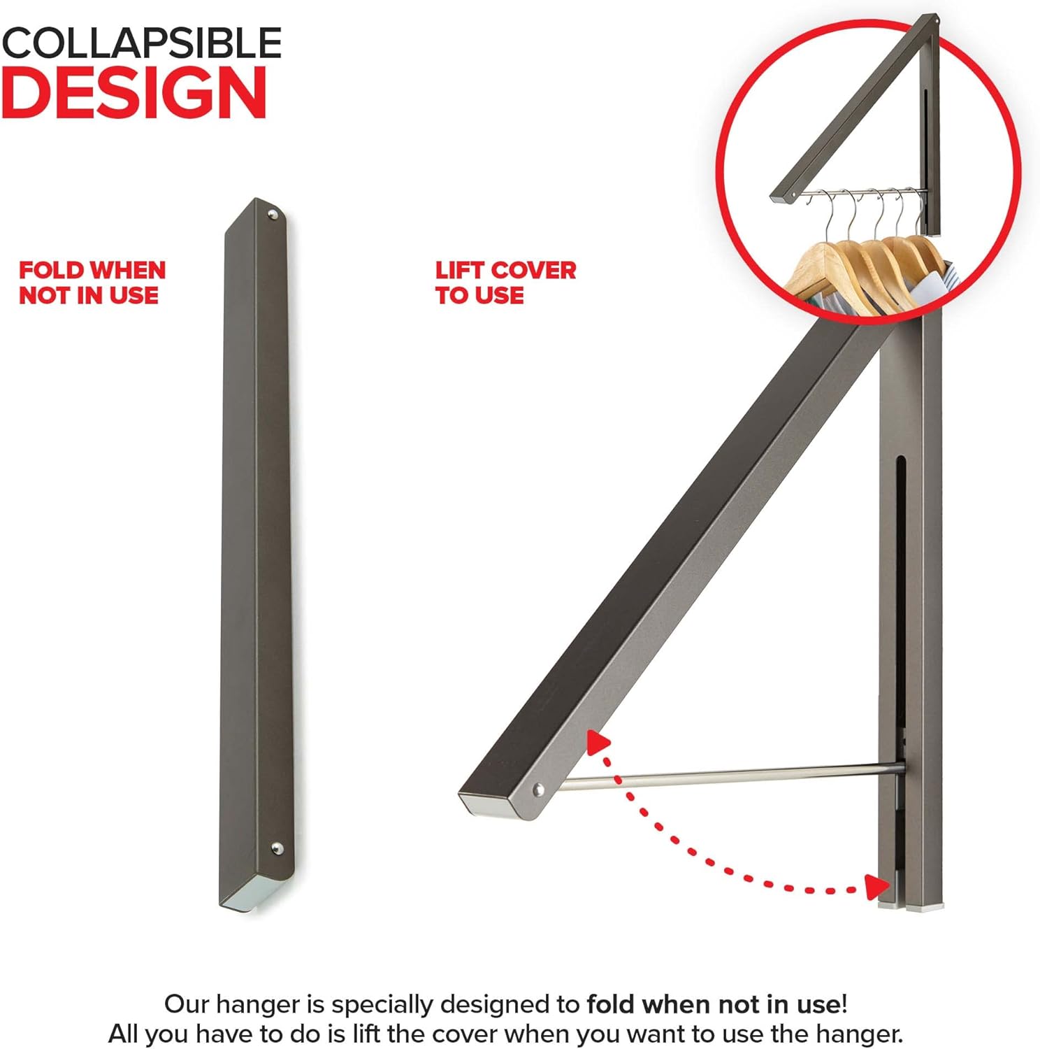 Foldable Wall-Mounted Clothing Hanger