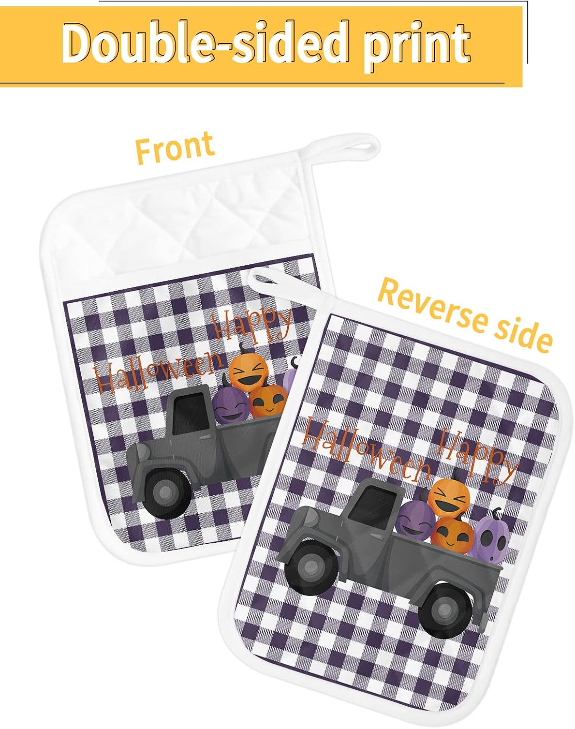 Happy Halloween Distinctive Pot Holder Set with 5 Pockets