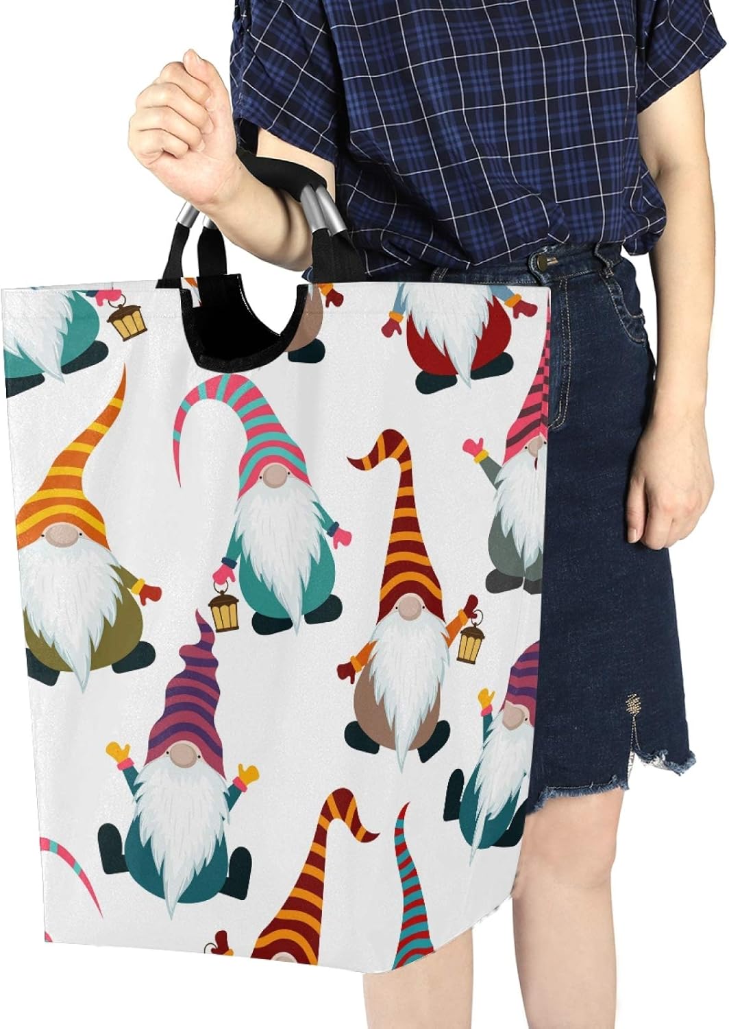 Christmas Funny Gnomes Laundry Basket - Foldable Storage for Kids Bathroom laundrovia
