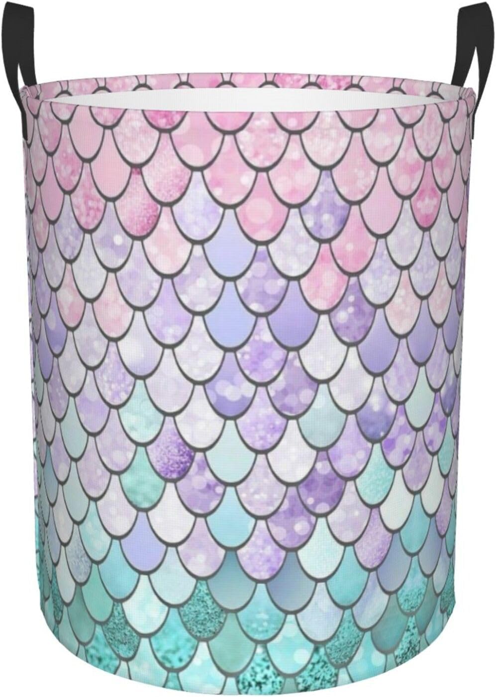Mermaid Fish Scales Collapsible Laundry Hamper