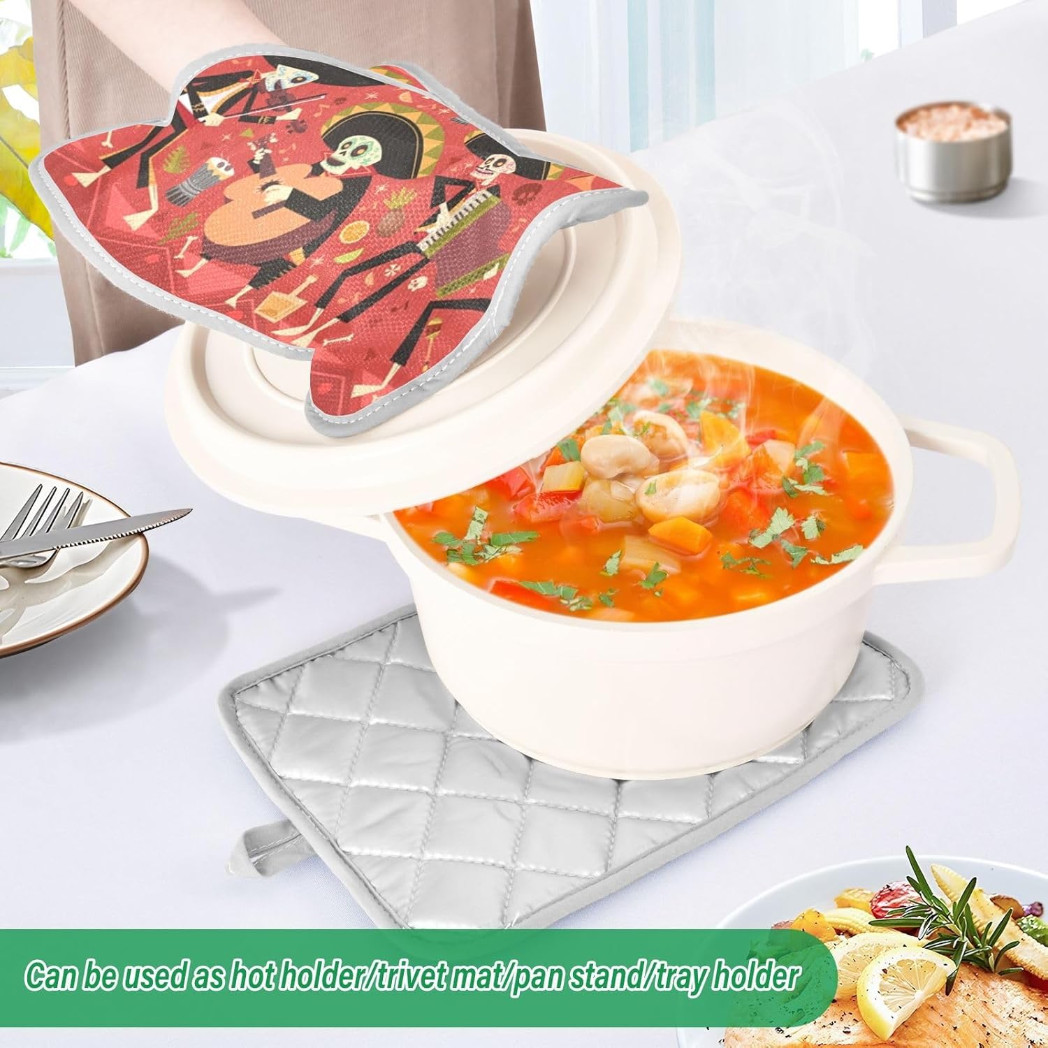 Day of Dead 2Pcs Pot Holder Set