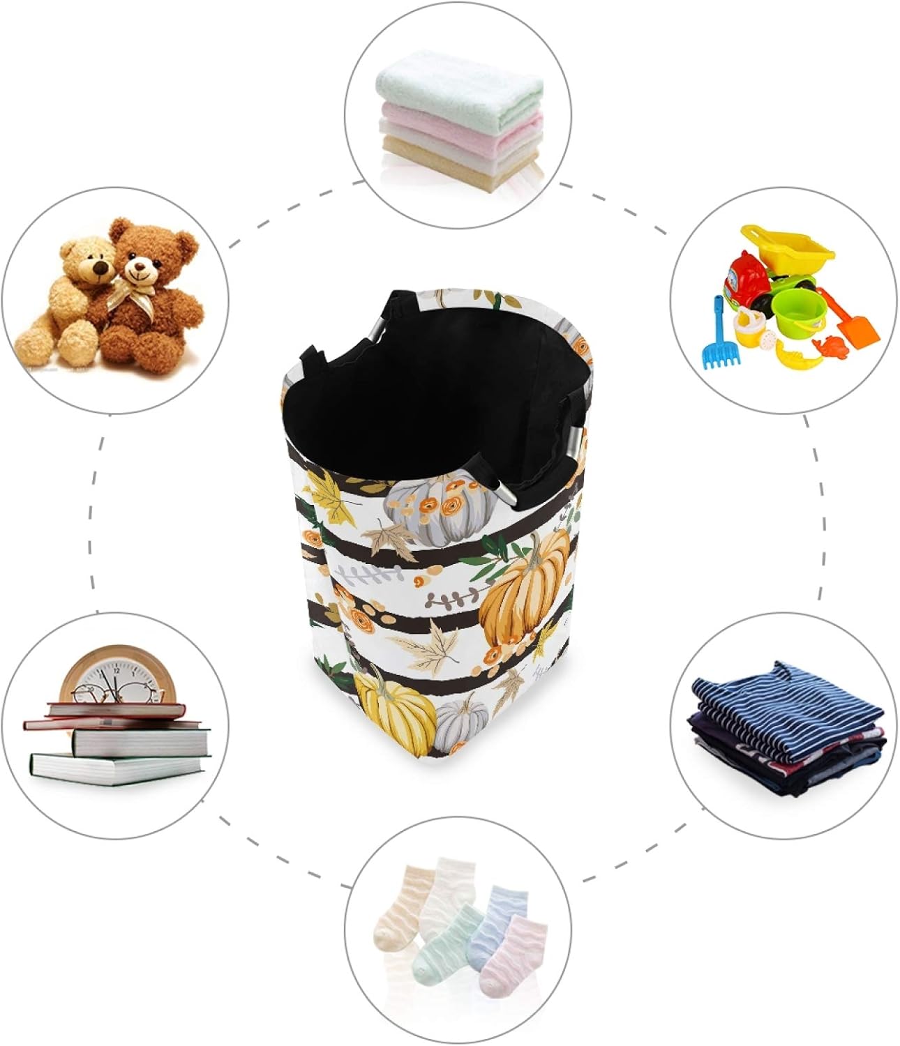 Susiyu Fall Autumn Orange Pumpkins Laundry Basket