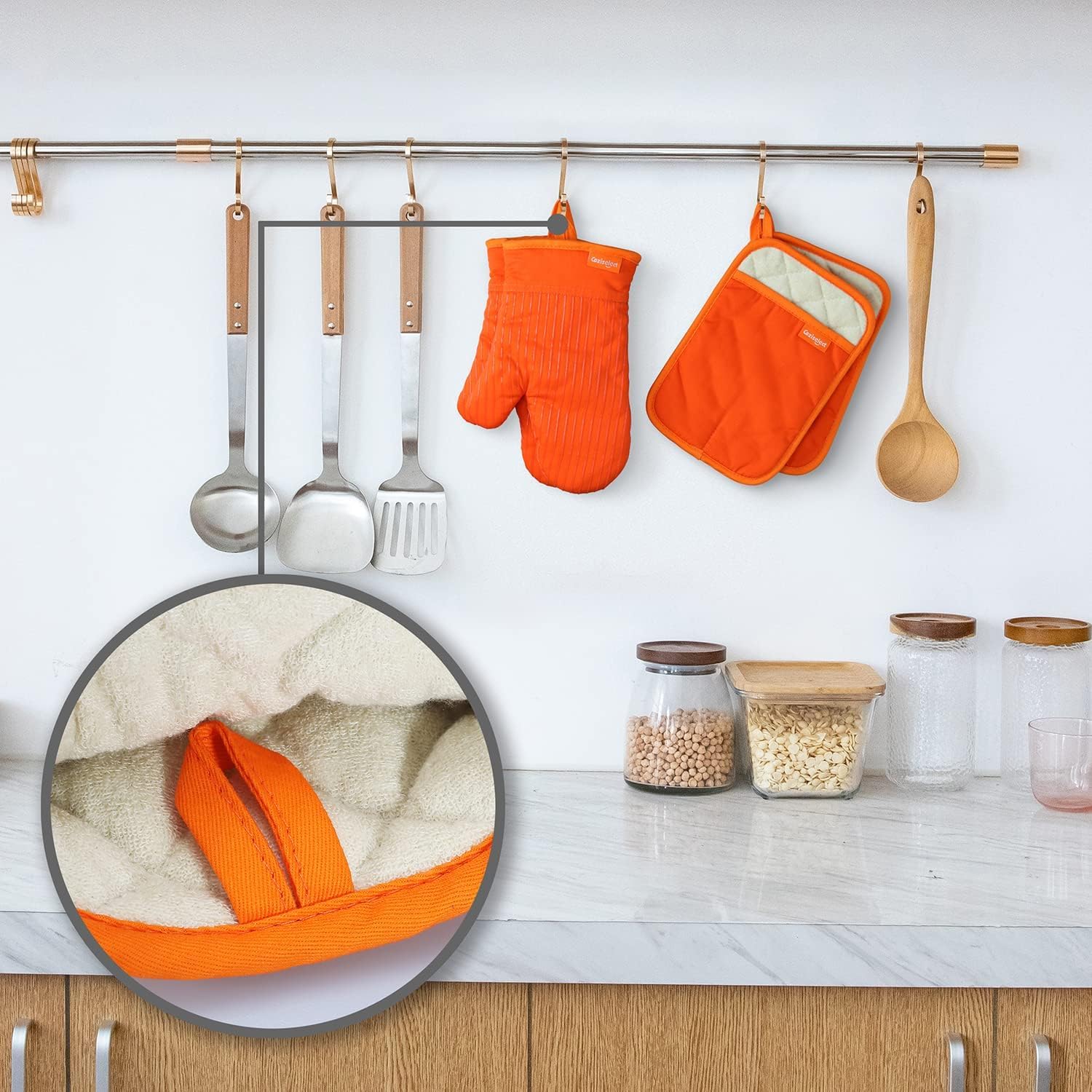 Coziselect 4-Piece Oven Mitts Pot Holders Heat-Resistant