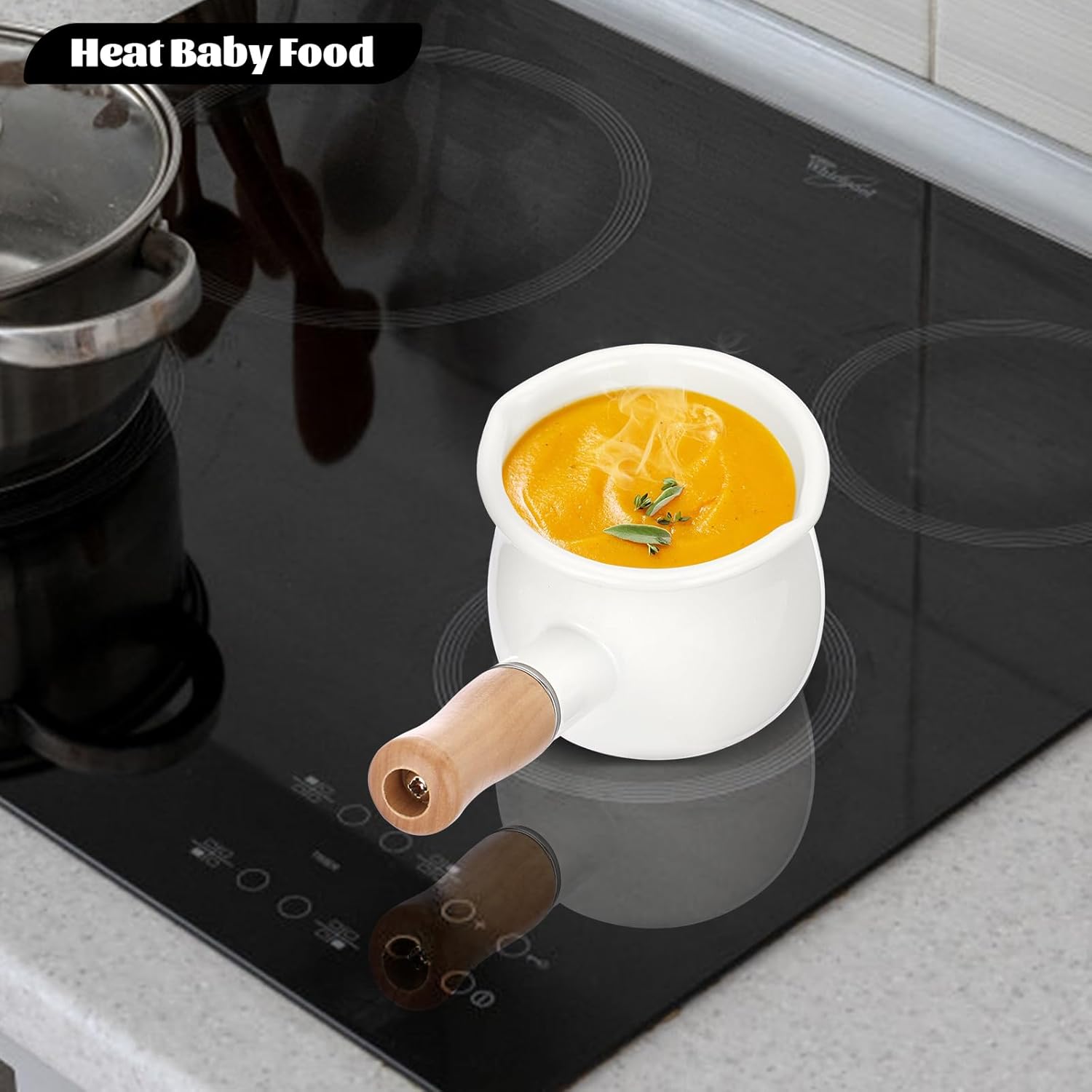 Elegant Enamel Butter Warmer Pot