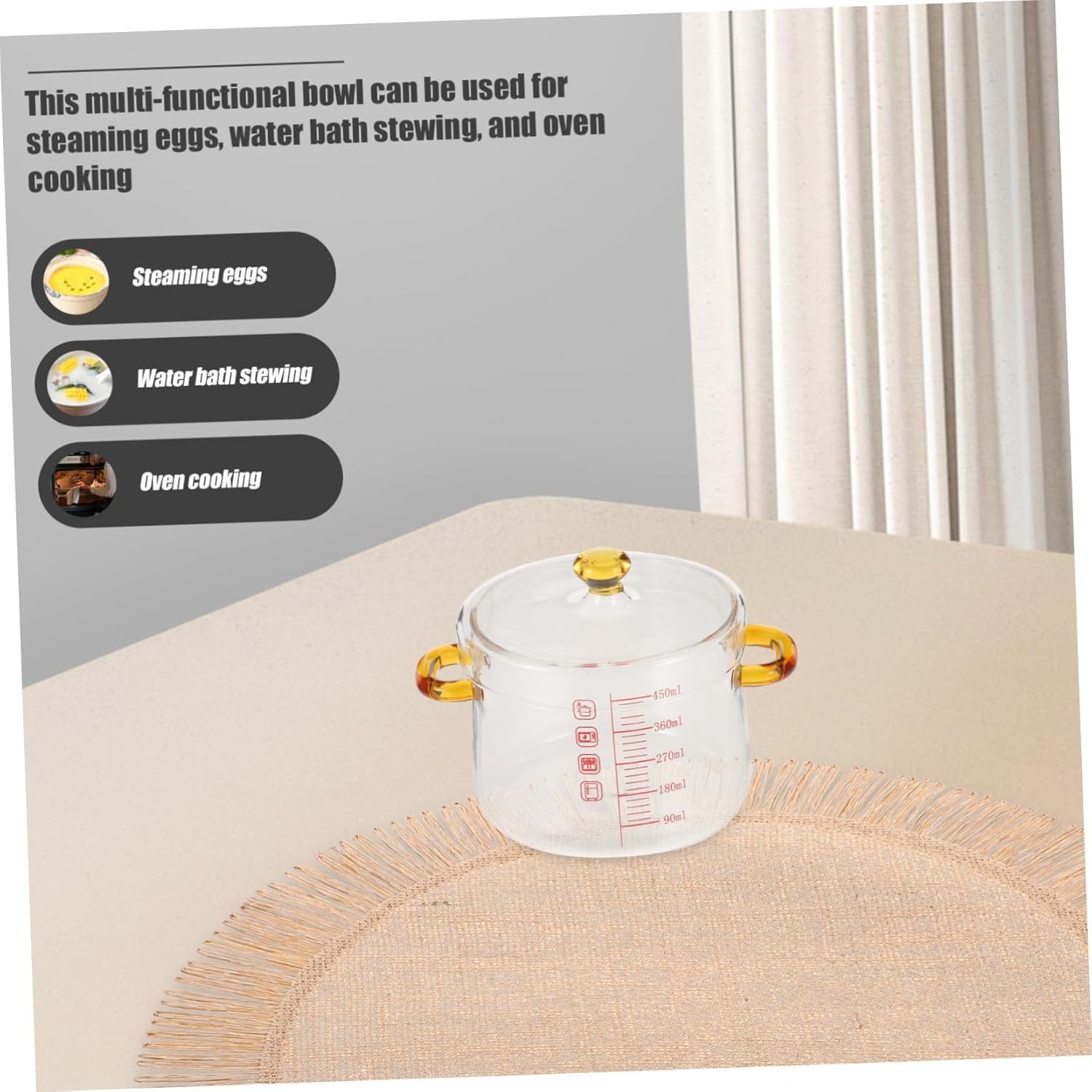Luxshiny Glass Pot Multi-Functionalessential with Stability