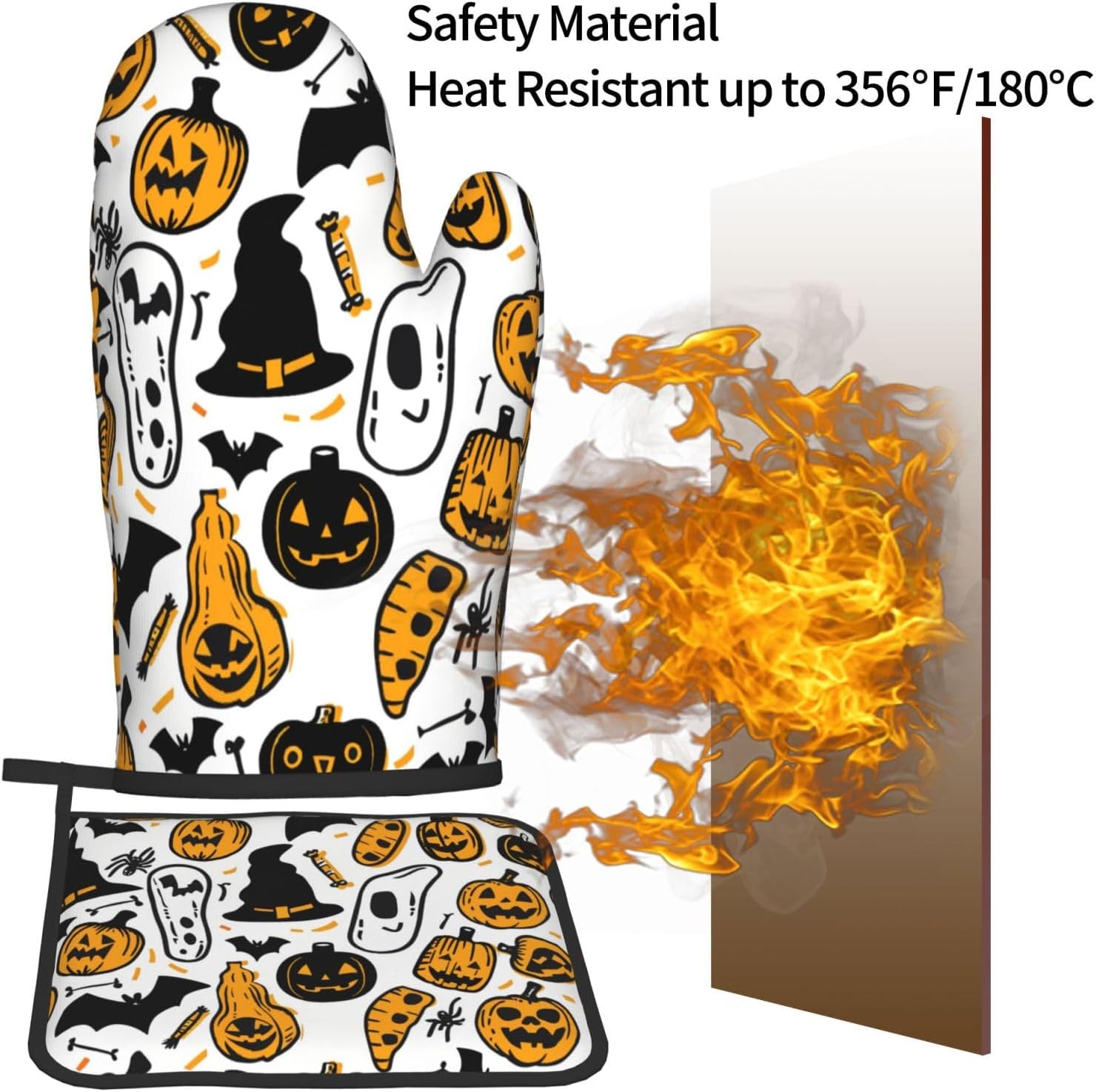 Halloween Oven Mitts Pot Holders Set