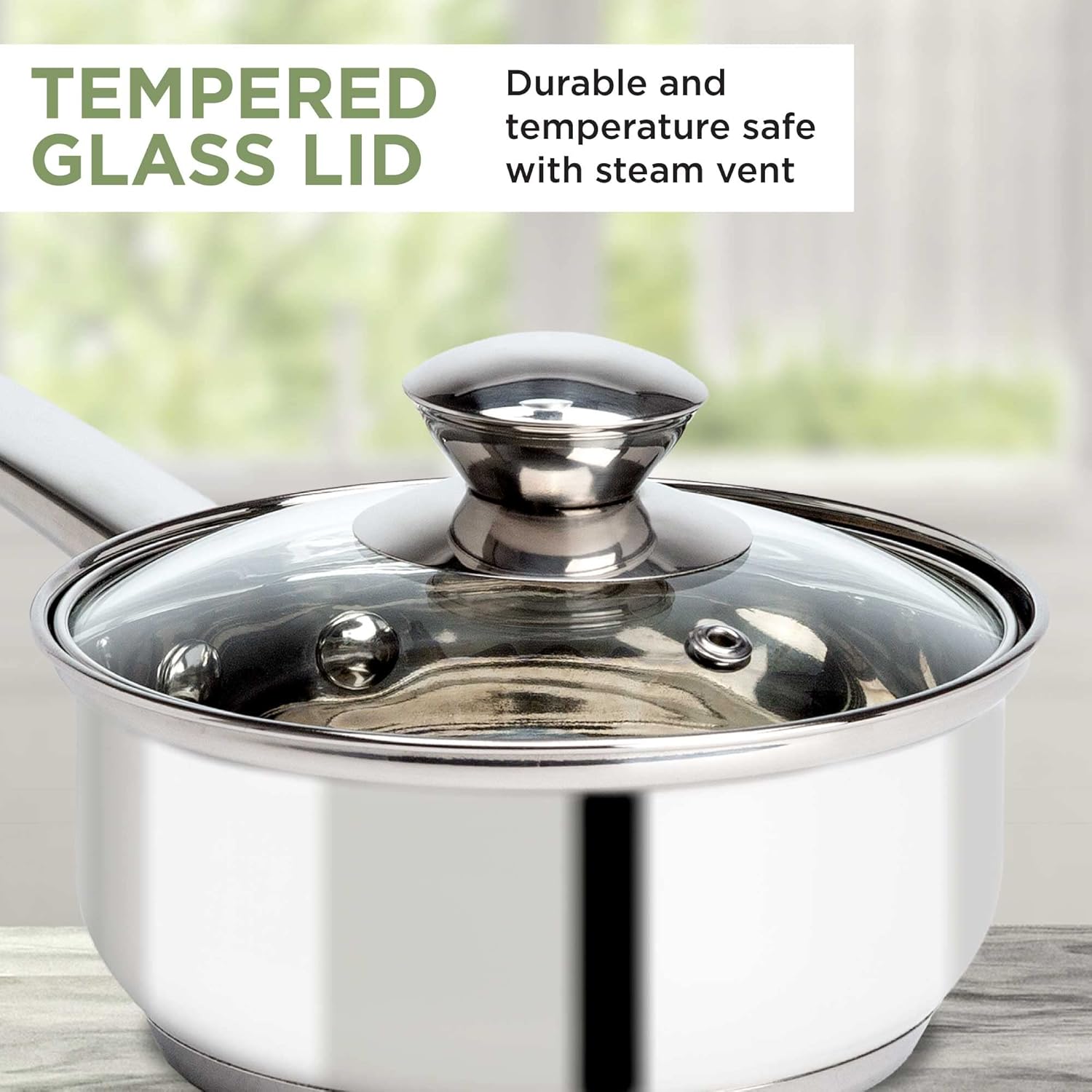 Ecolution 1-Quart Stainless Steel Saucepan Premium Cooking Excellence