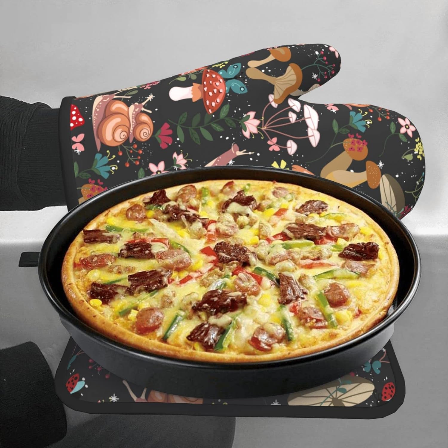 Aoojanu 2 Set Pot Holders Oven Mitts
