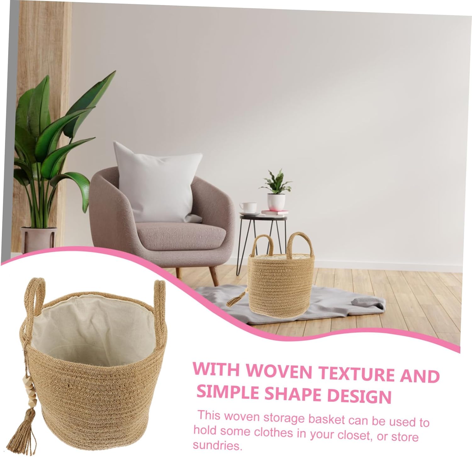 VILLFUL 2-in-1 Universal Laundry Basket with Jute Liner