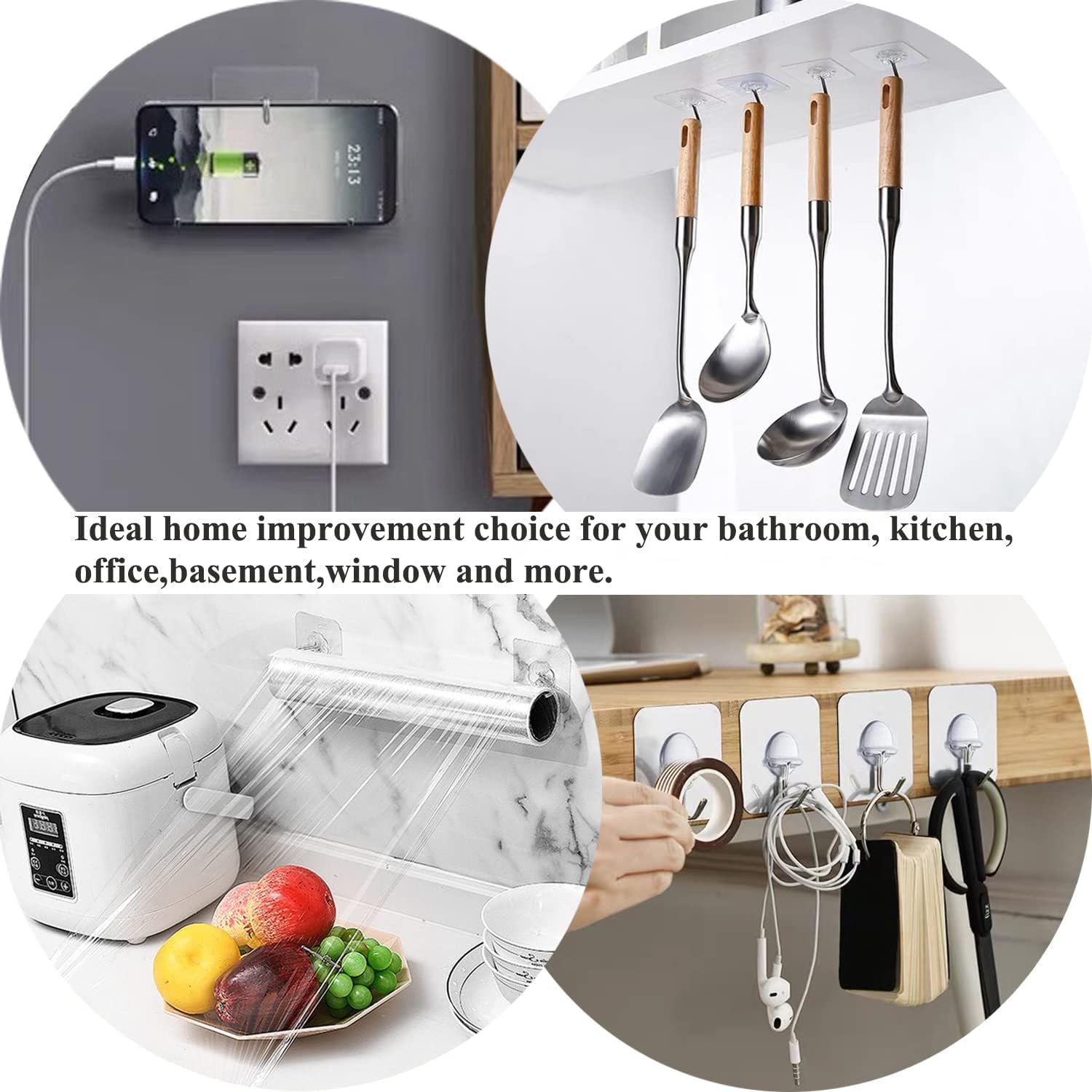 Strong adhesive hooks for home and outdoor use