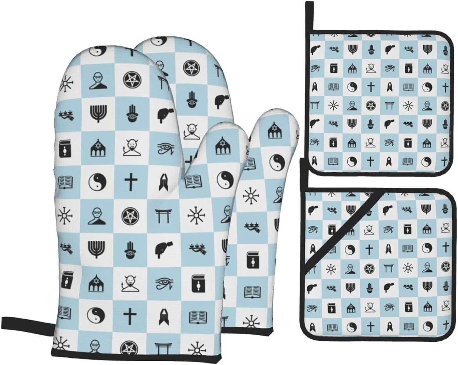 Hanukkah Potholders Sets Heat-Resistant Oven Mitts