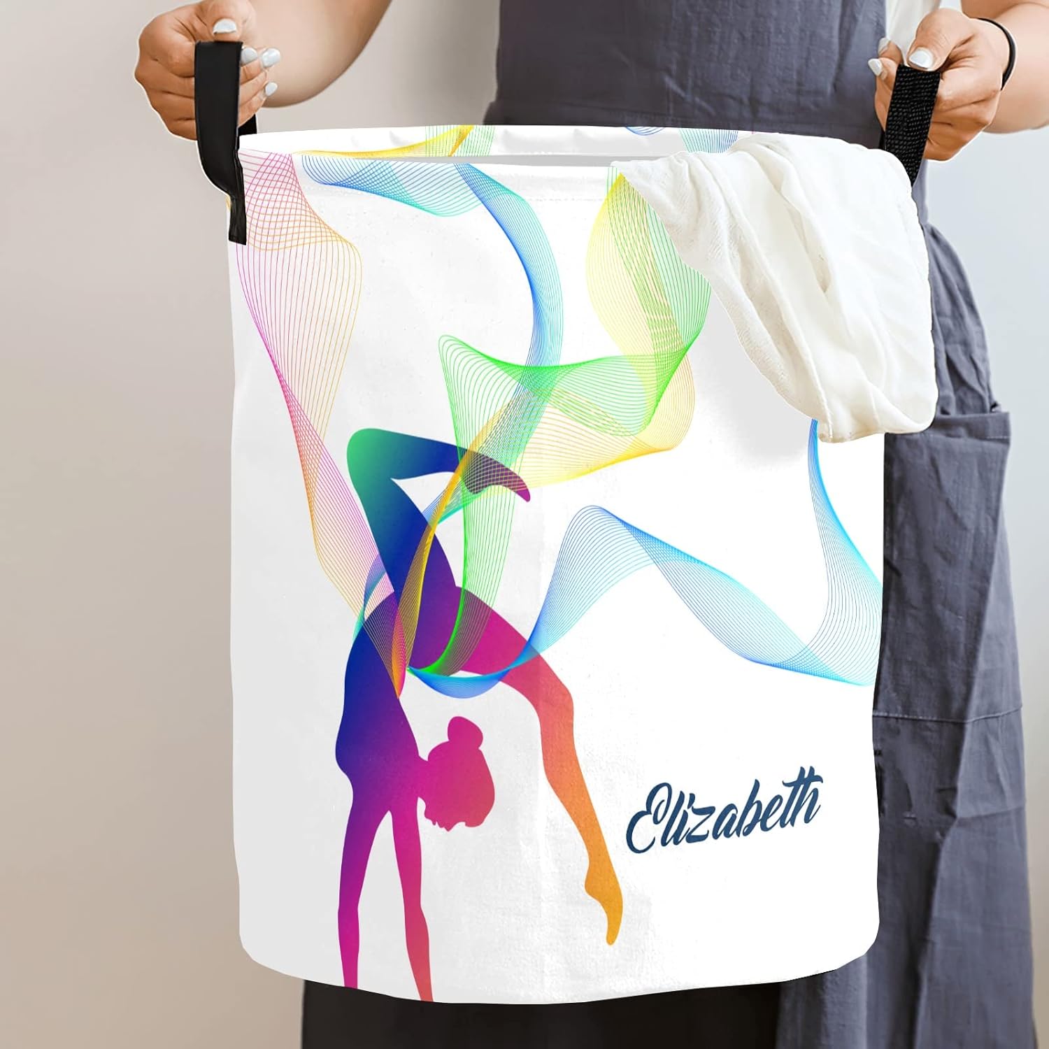 Rhytmic Personalized Waterproof Foldable Gymnastics Laundry Basket