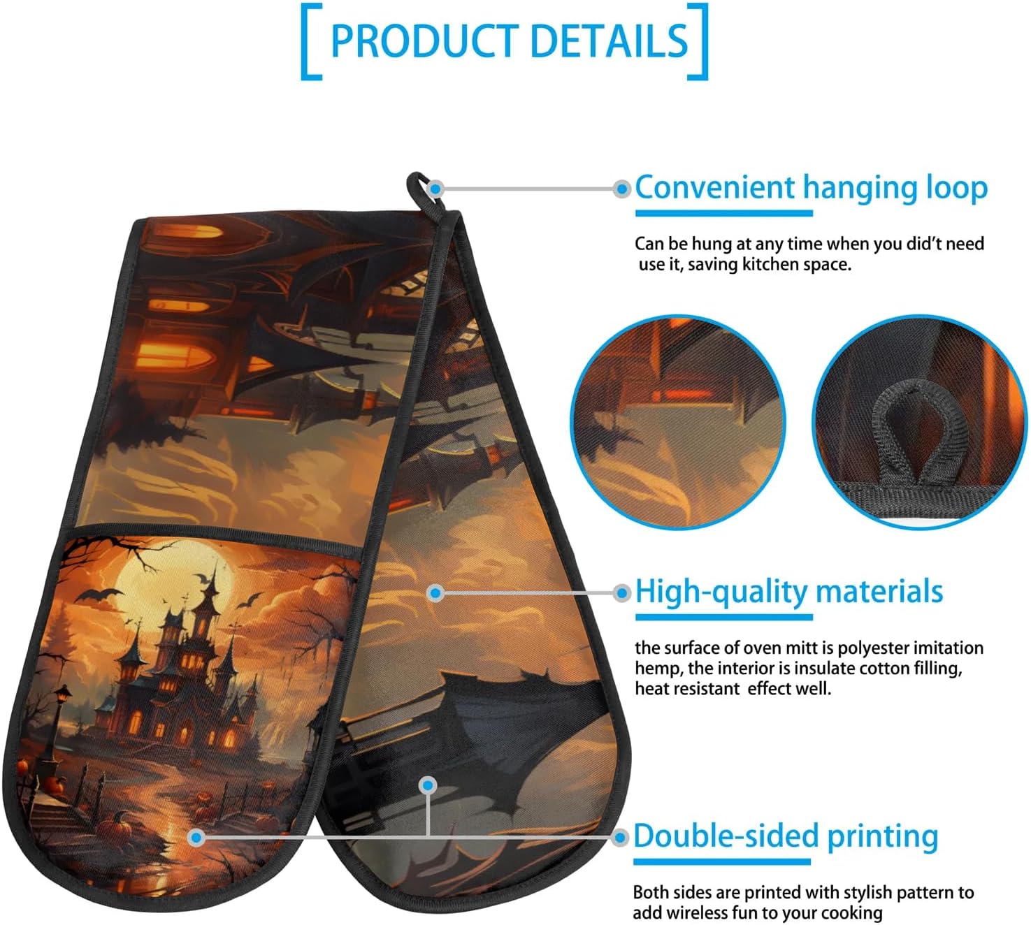 Halloween Night Castle Oven Mitts