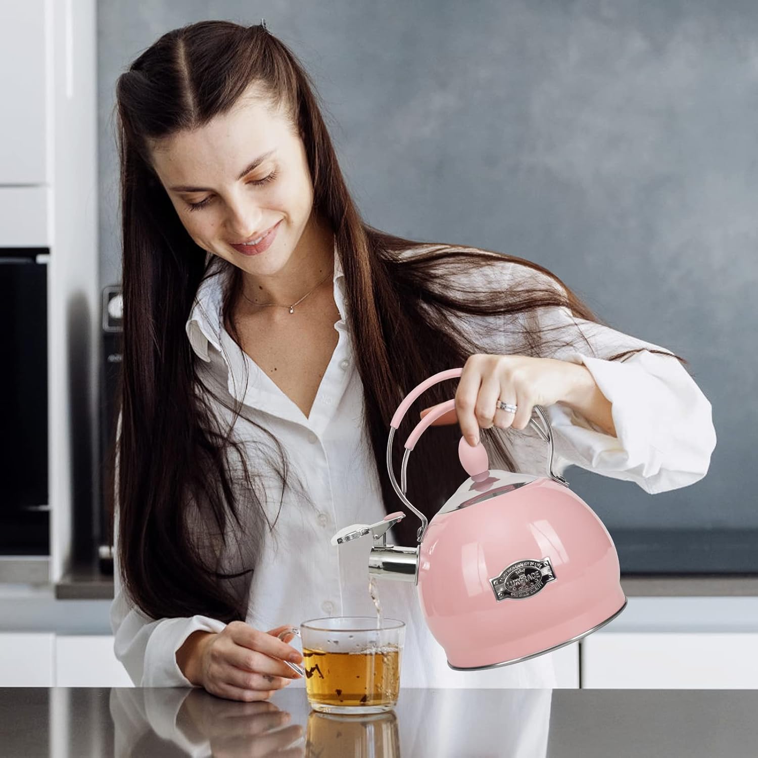 Whistling Stainless Steel Tea Pot 26 Quart Boil FastInduction Compatible