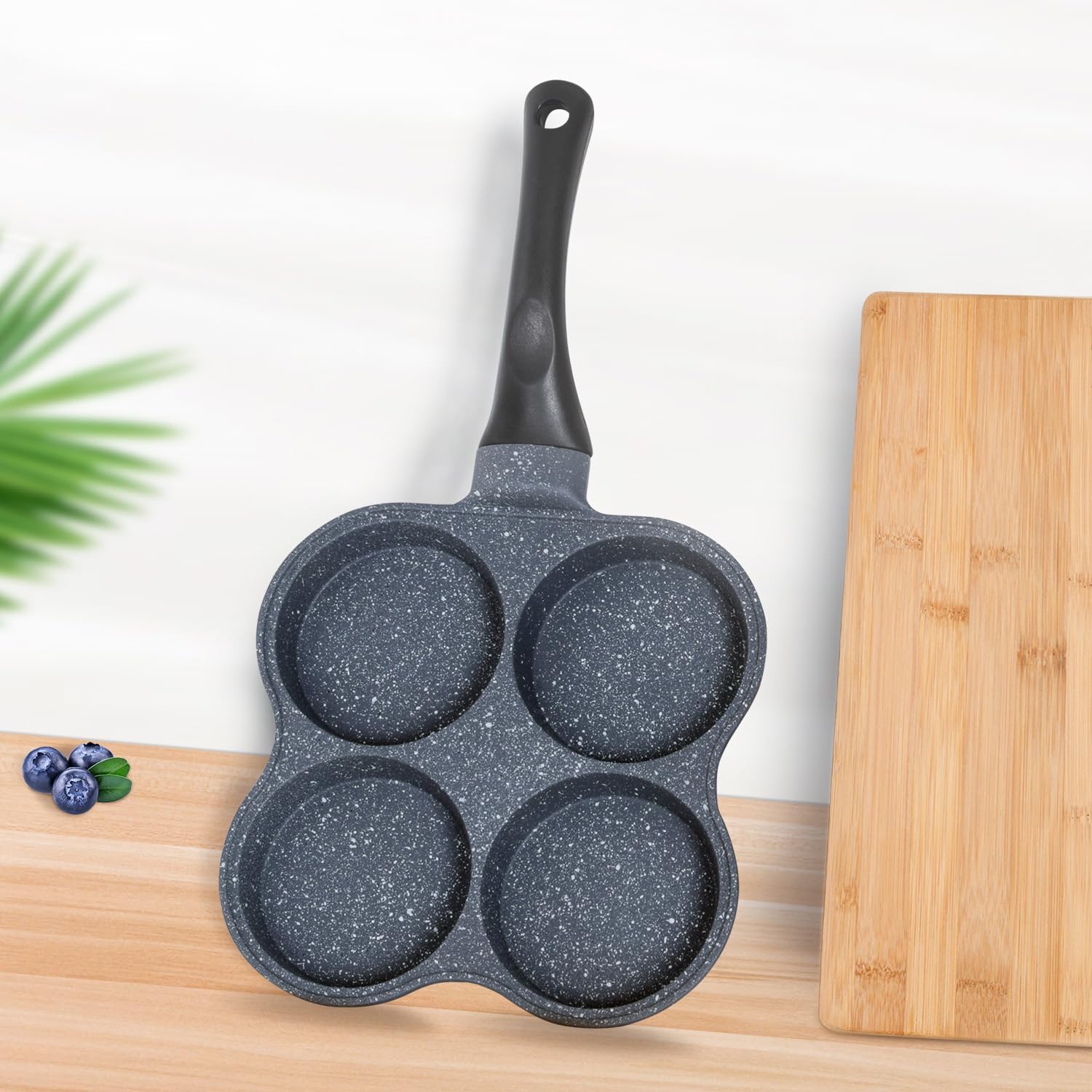 Buecmue Rustless Egg Frying Pan 4-Cup Nonstick