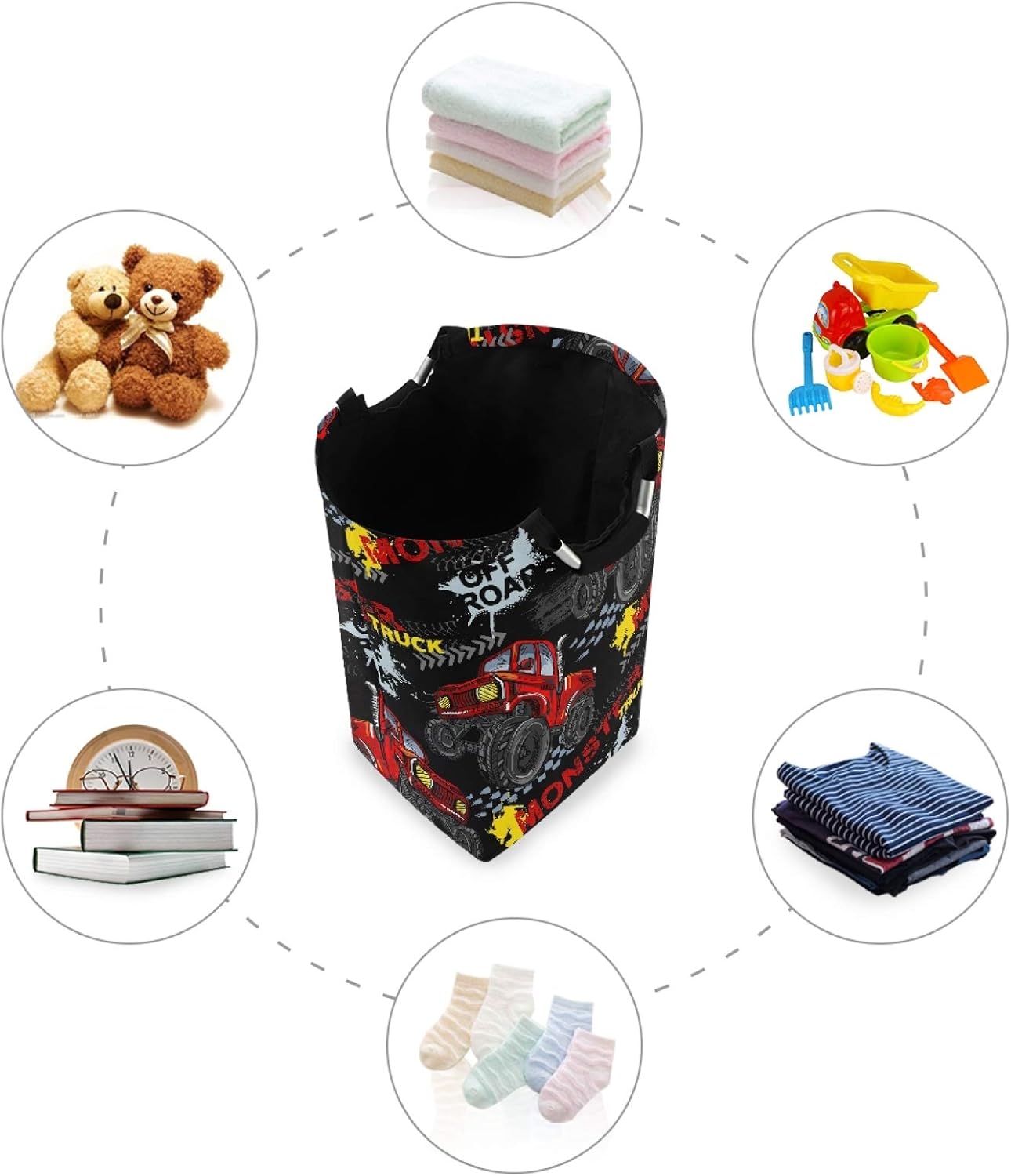 Monsters Are WelcoMe Here - Monster Truck Laundry Basket